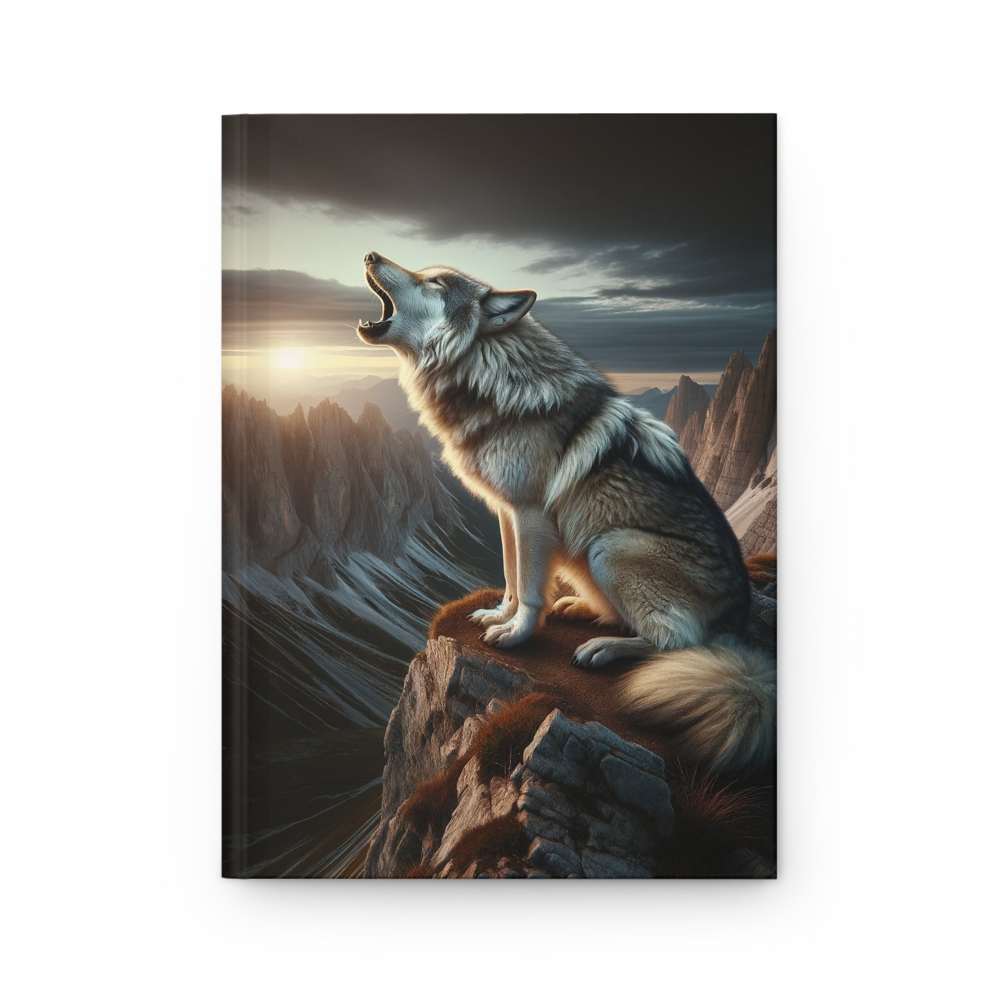 A howling wolf - Hardcover Notebook