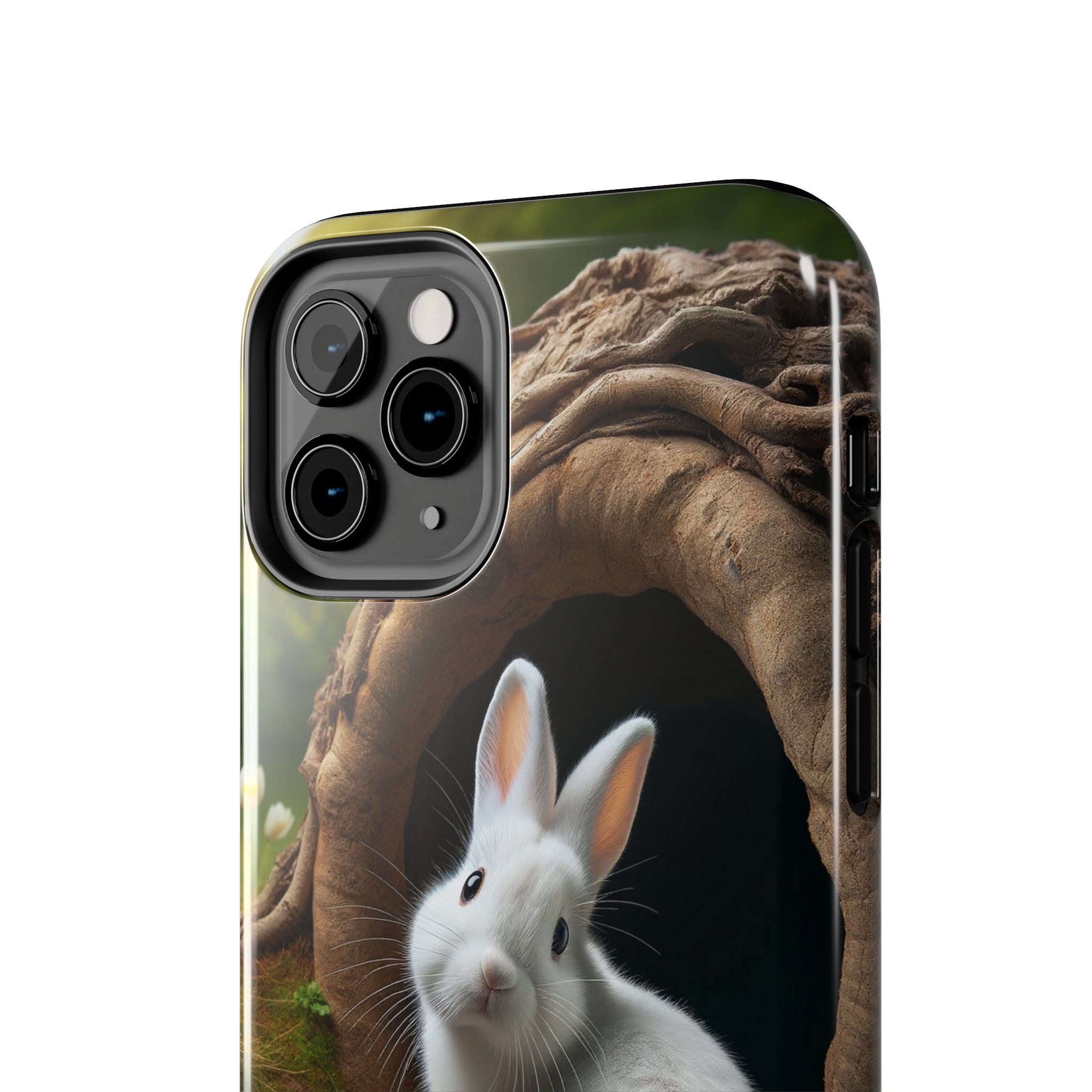 White curious rabbit - Tough Phone Case