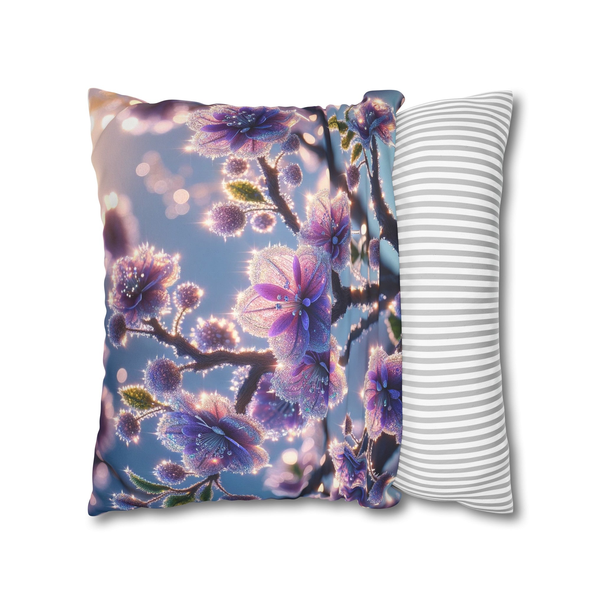 Purple diamond flowers (1) - Suede Square Pillowcase