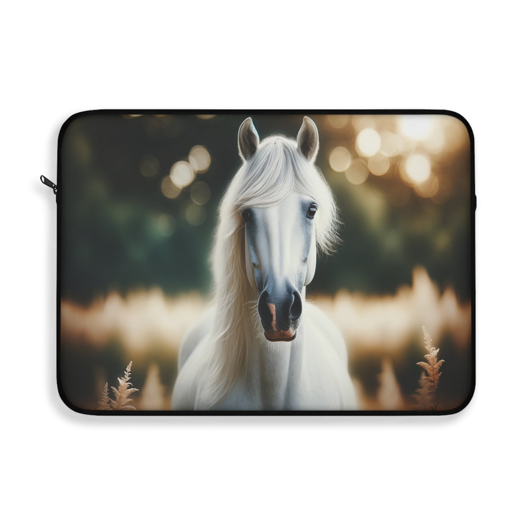 Curious, white horse - Laptop Sleeve