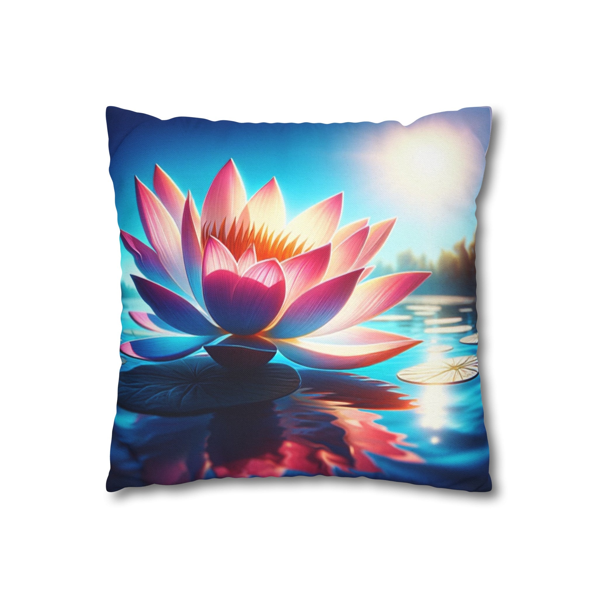 Lotus flower 2 - Polyester Square Pillowcase