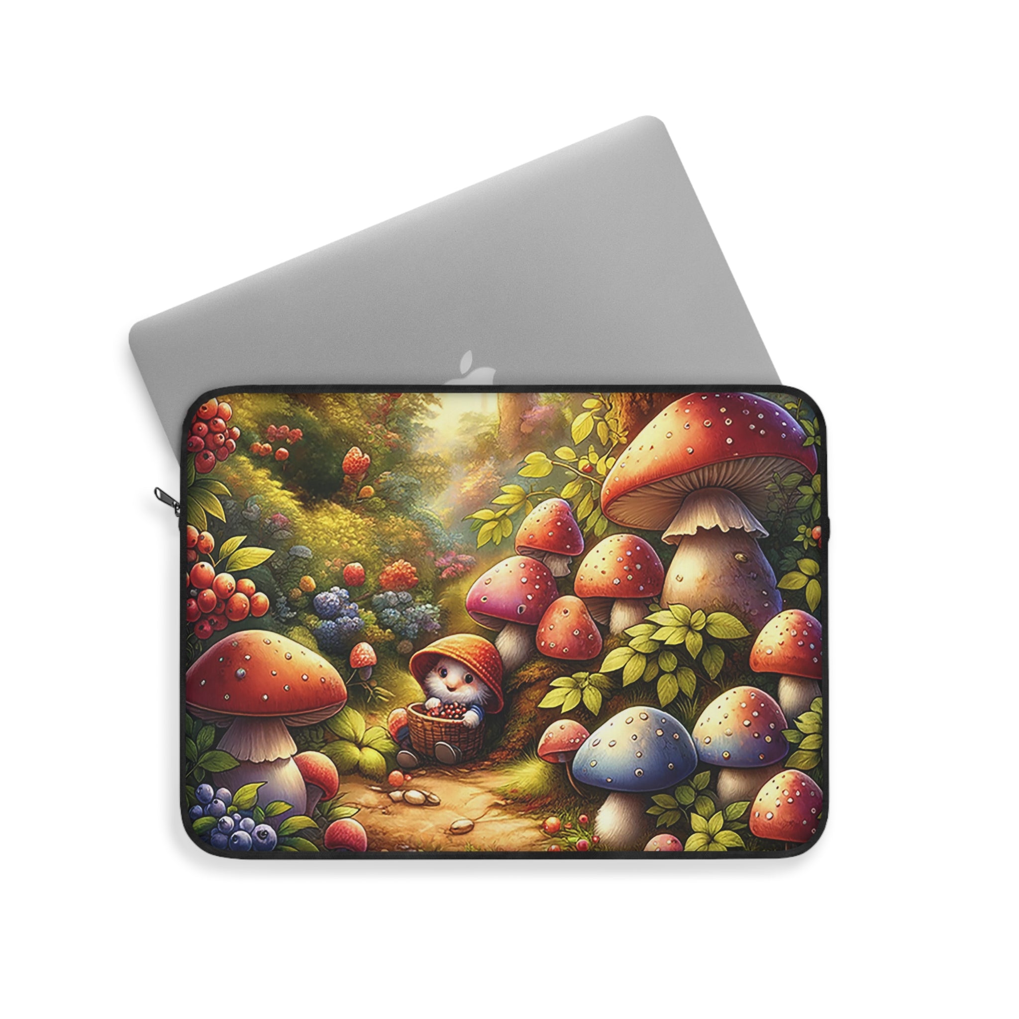 Gnome under mushrooms - Laptop Sleeve