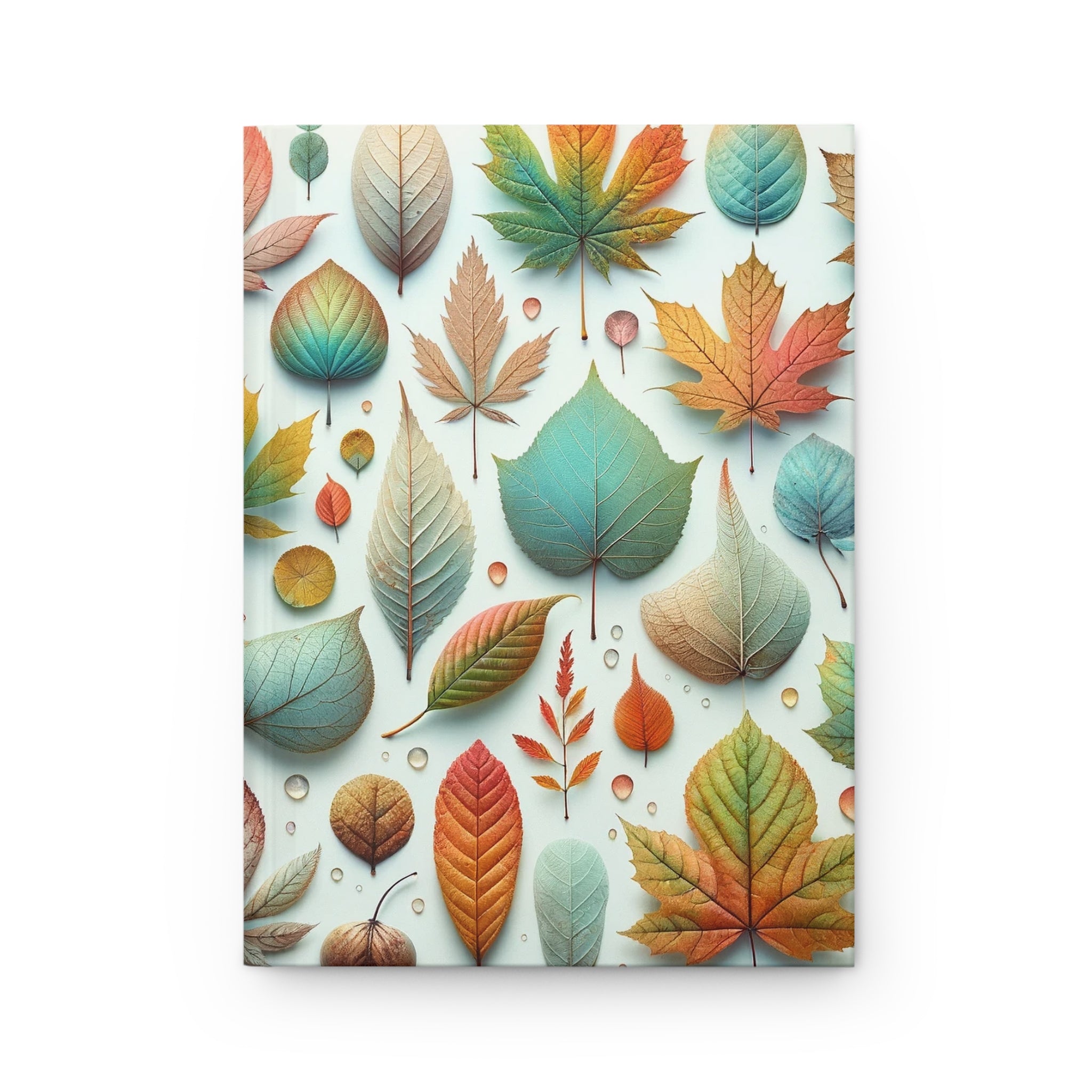 Pastel coloured leaves - Hardcover Notebook