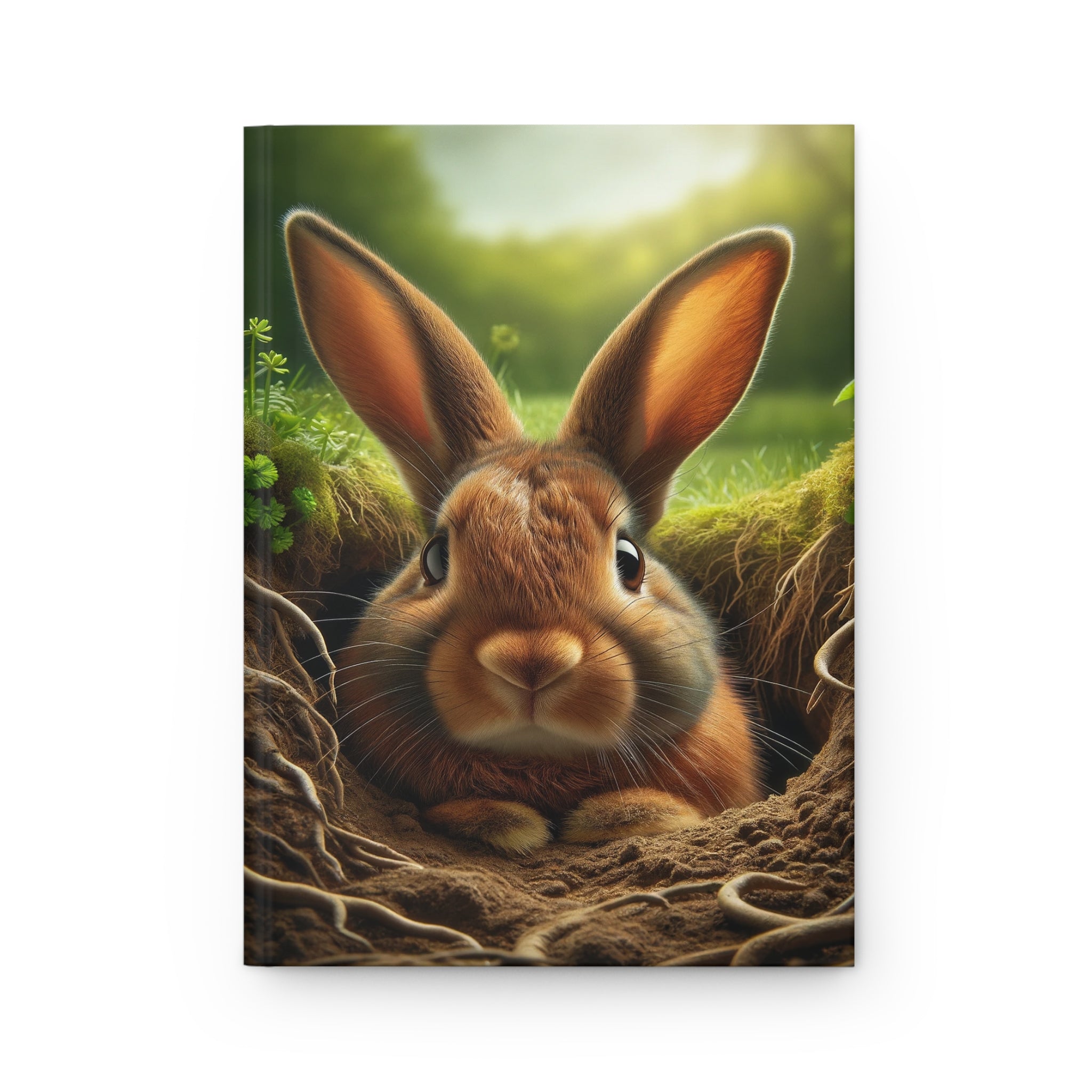 A curious, brown rabbit - Hardcover Notebook