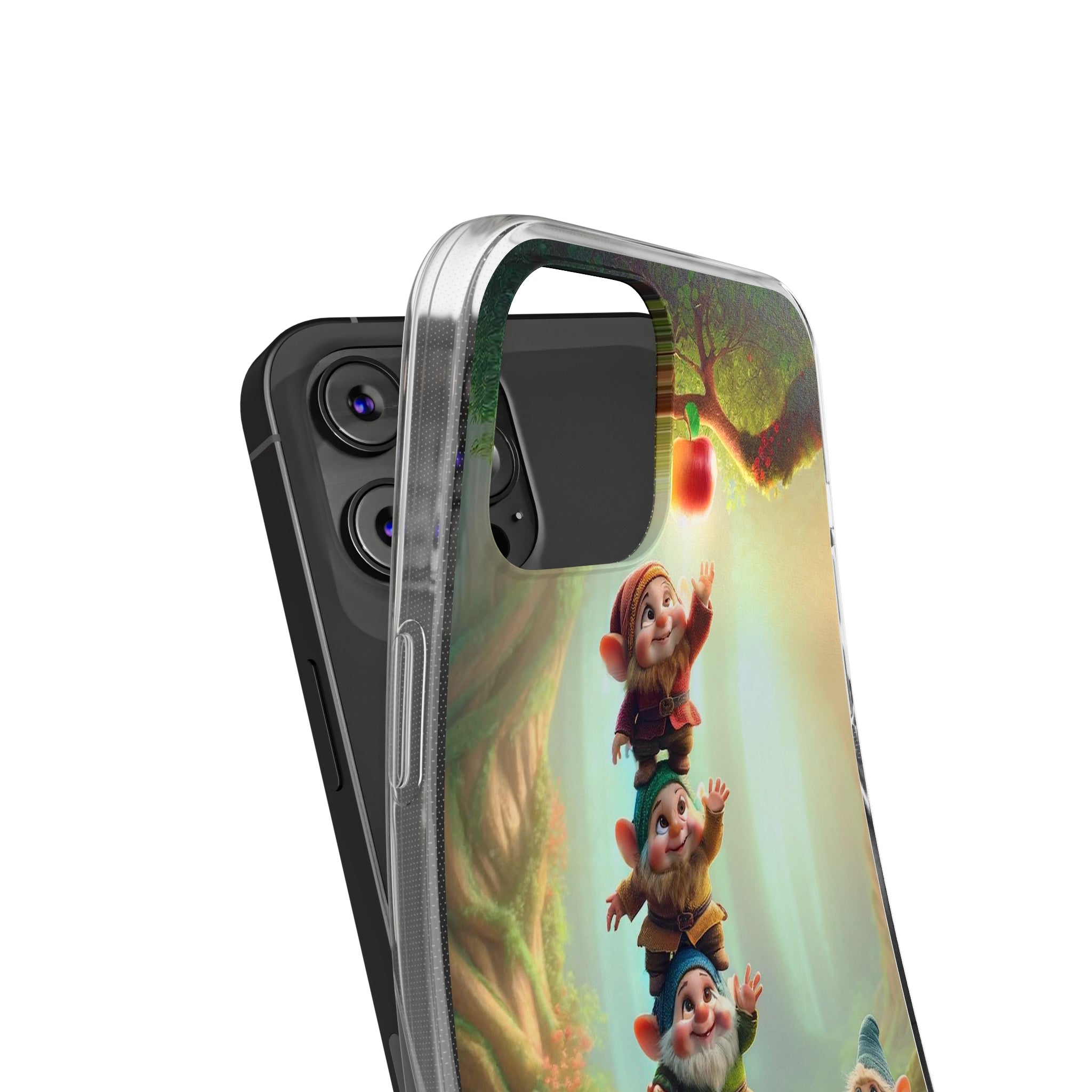 Gnomes reaching an apple - Soft Phone Case