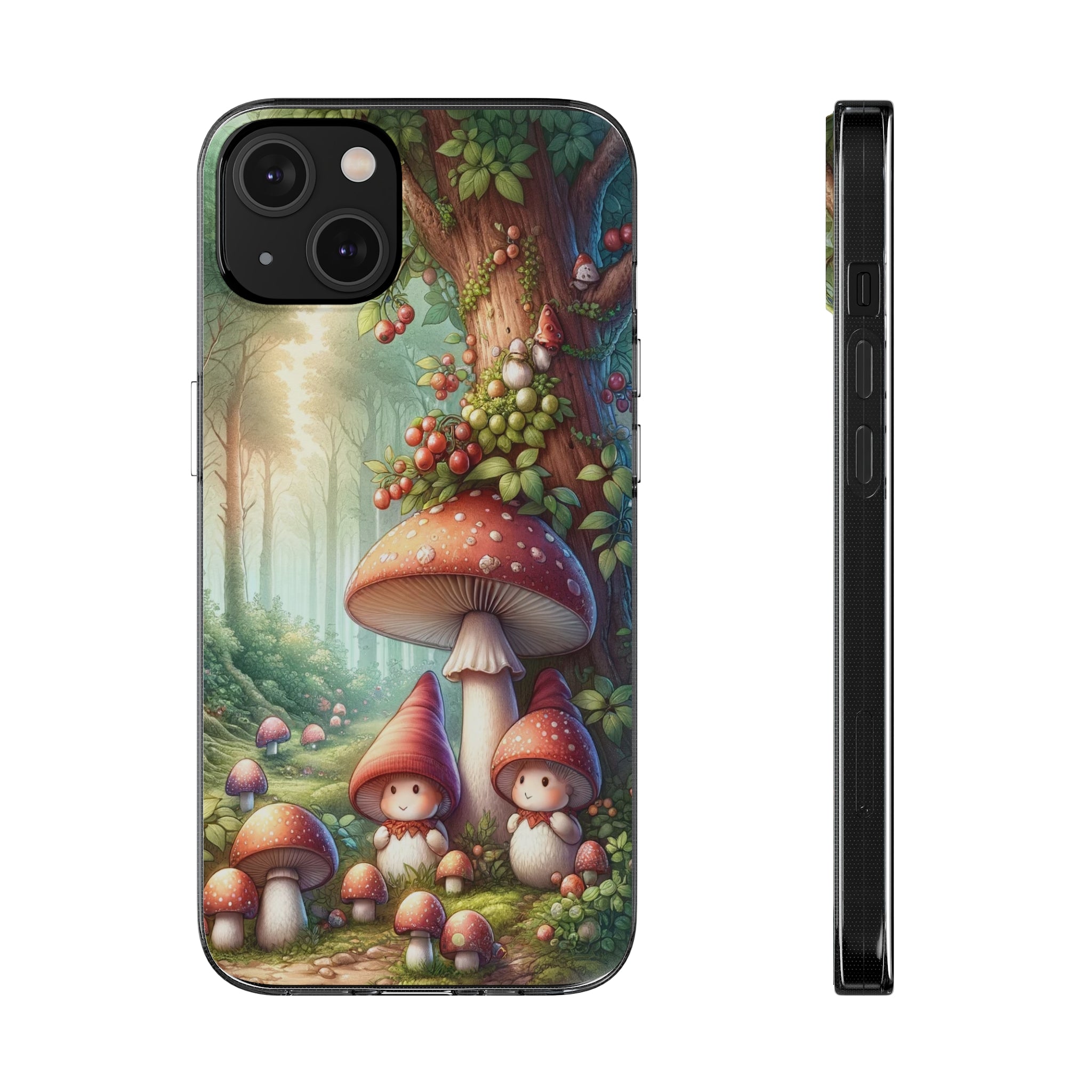 Gnomes and mushrooms - Soft Phone Case