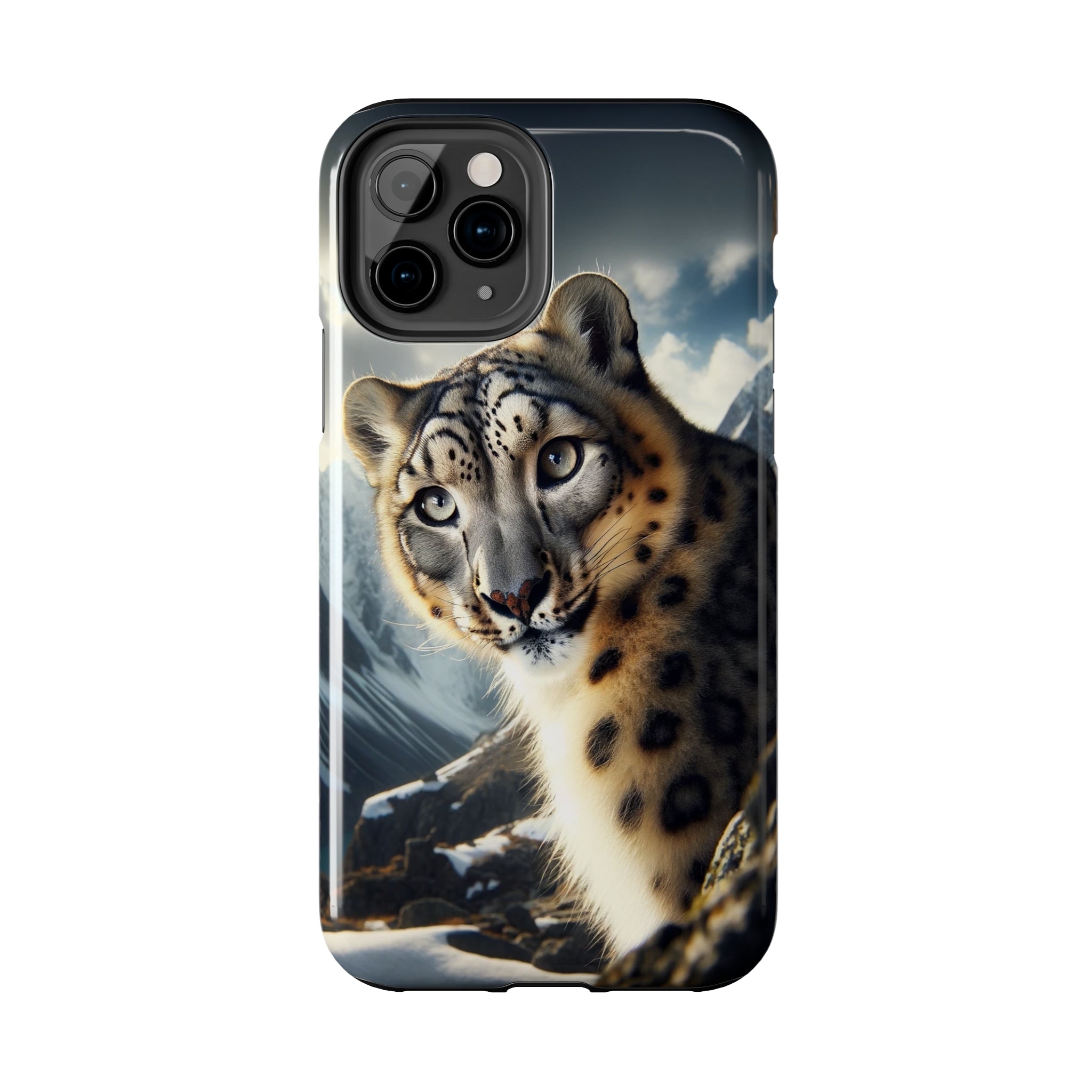 Curious Snow Leopard - Tough Phone Case