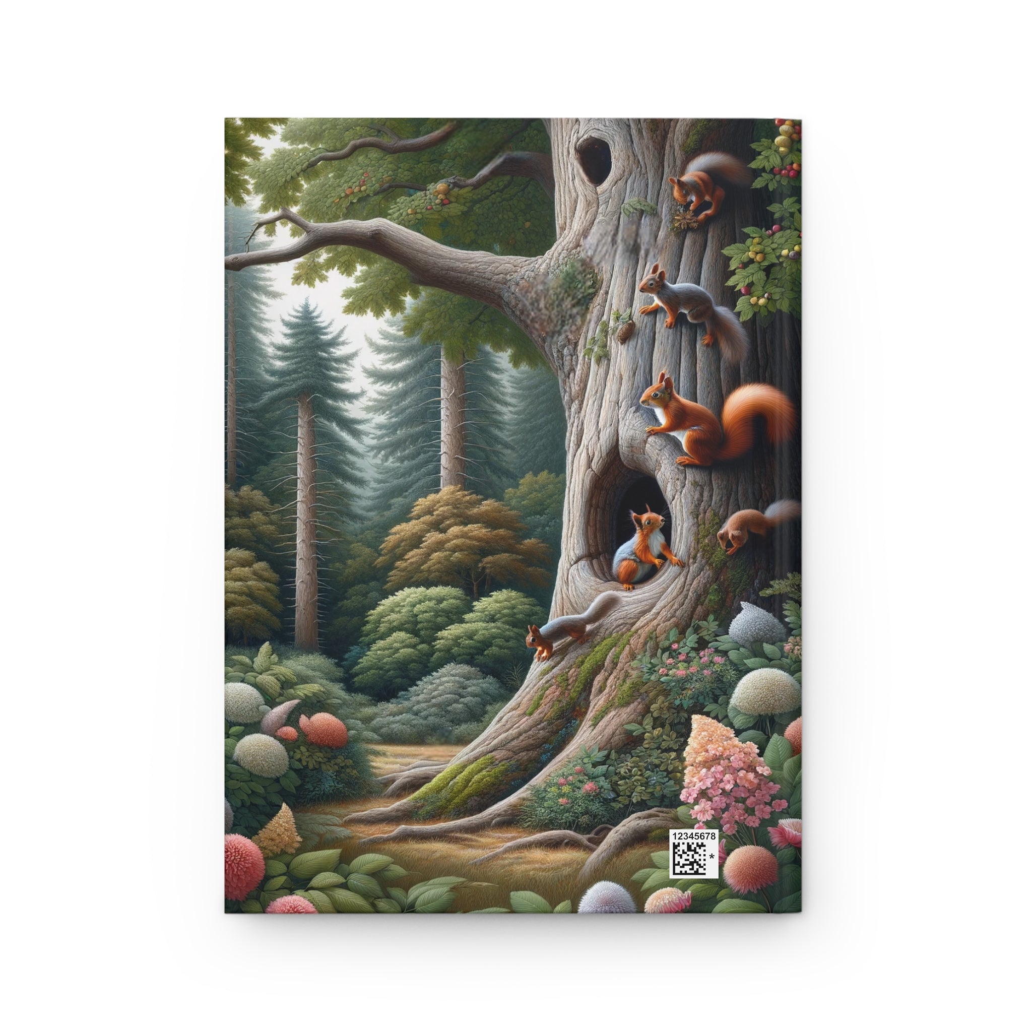 Squirrels in a tree - Hardcover Notebook