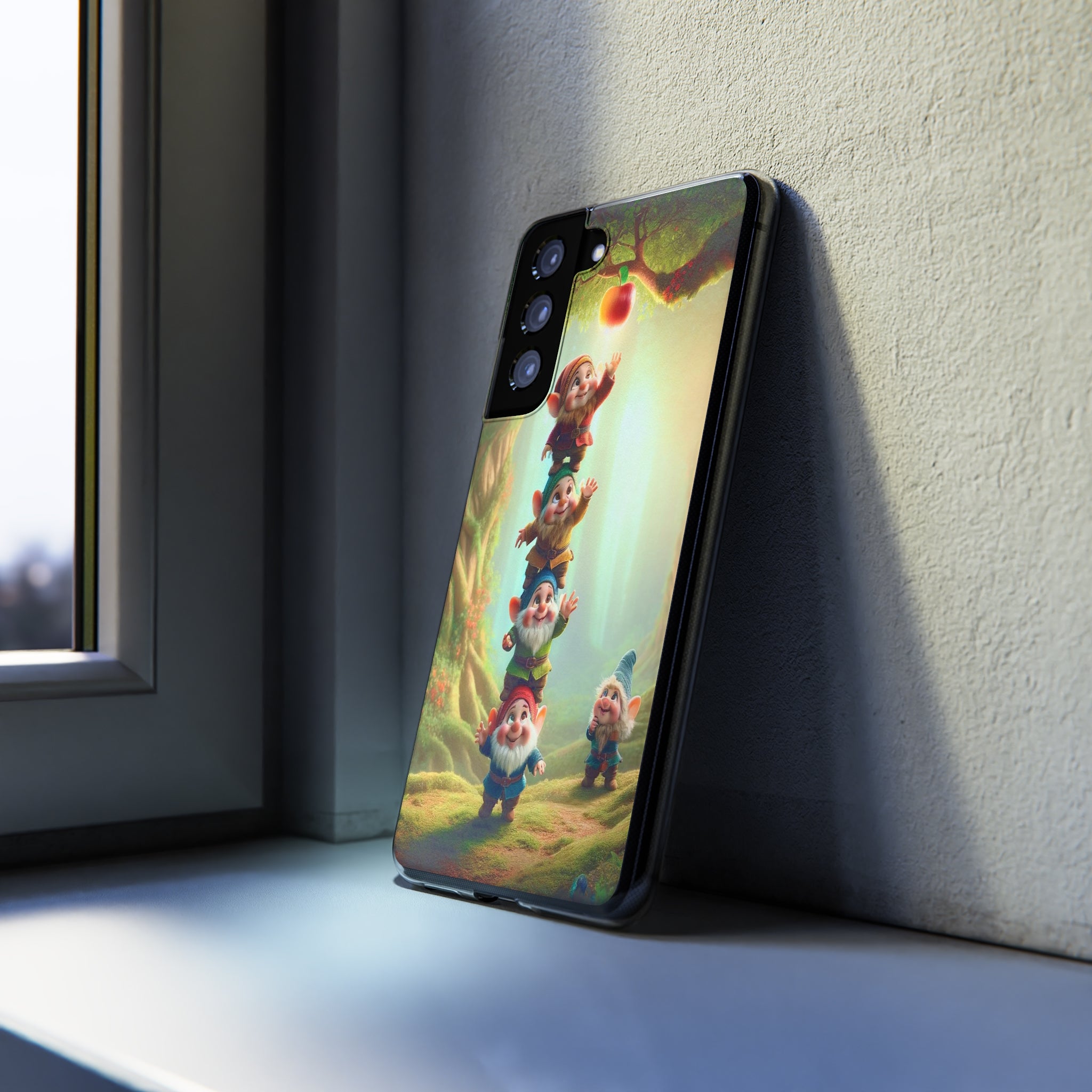 Gnomes reaching an apple - Soft Phone Case