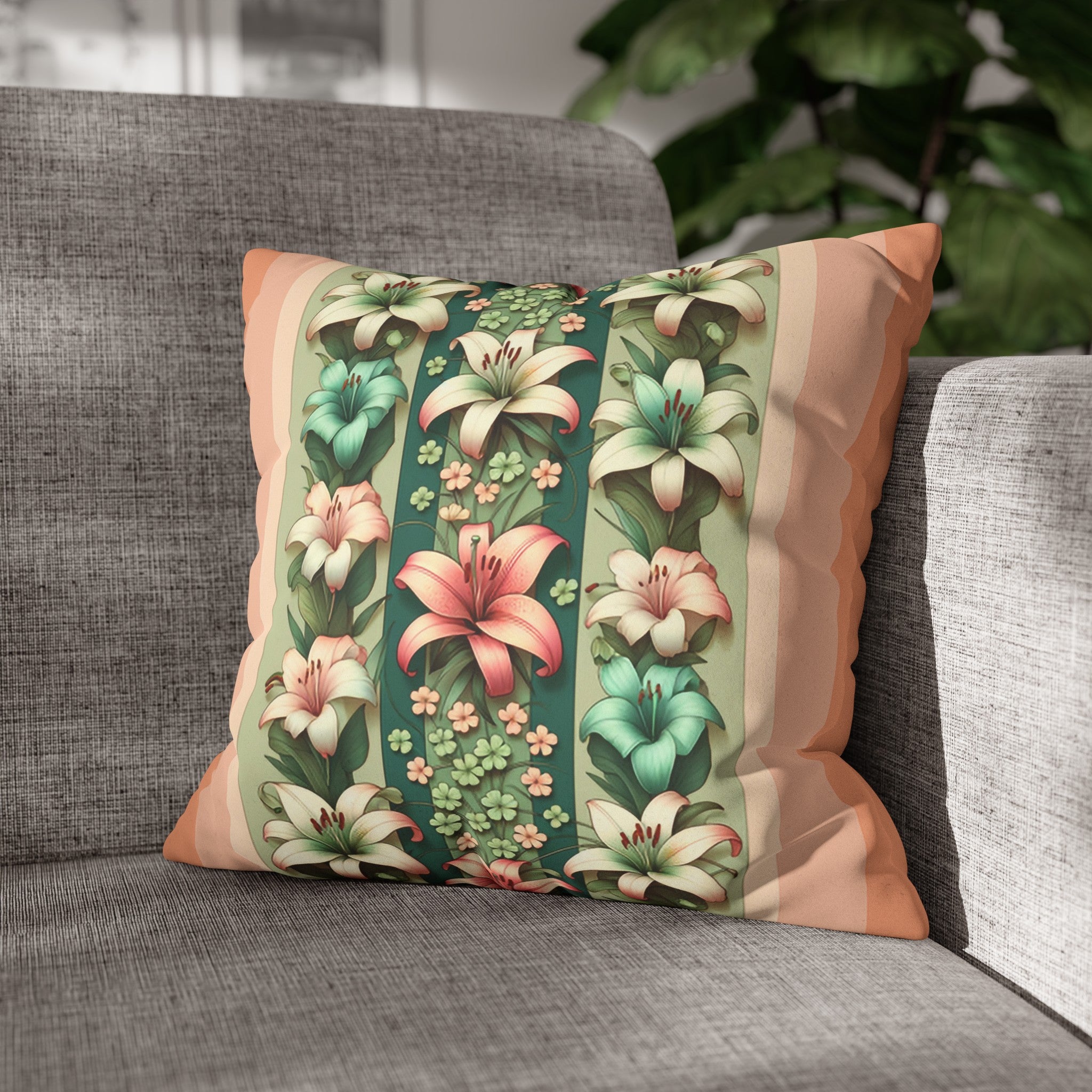 Lilies (3) - Suede Square Pillowcase