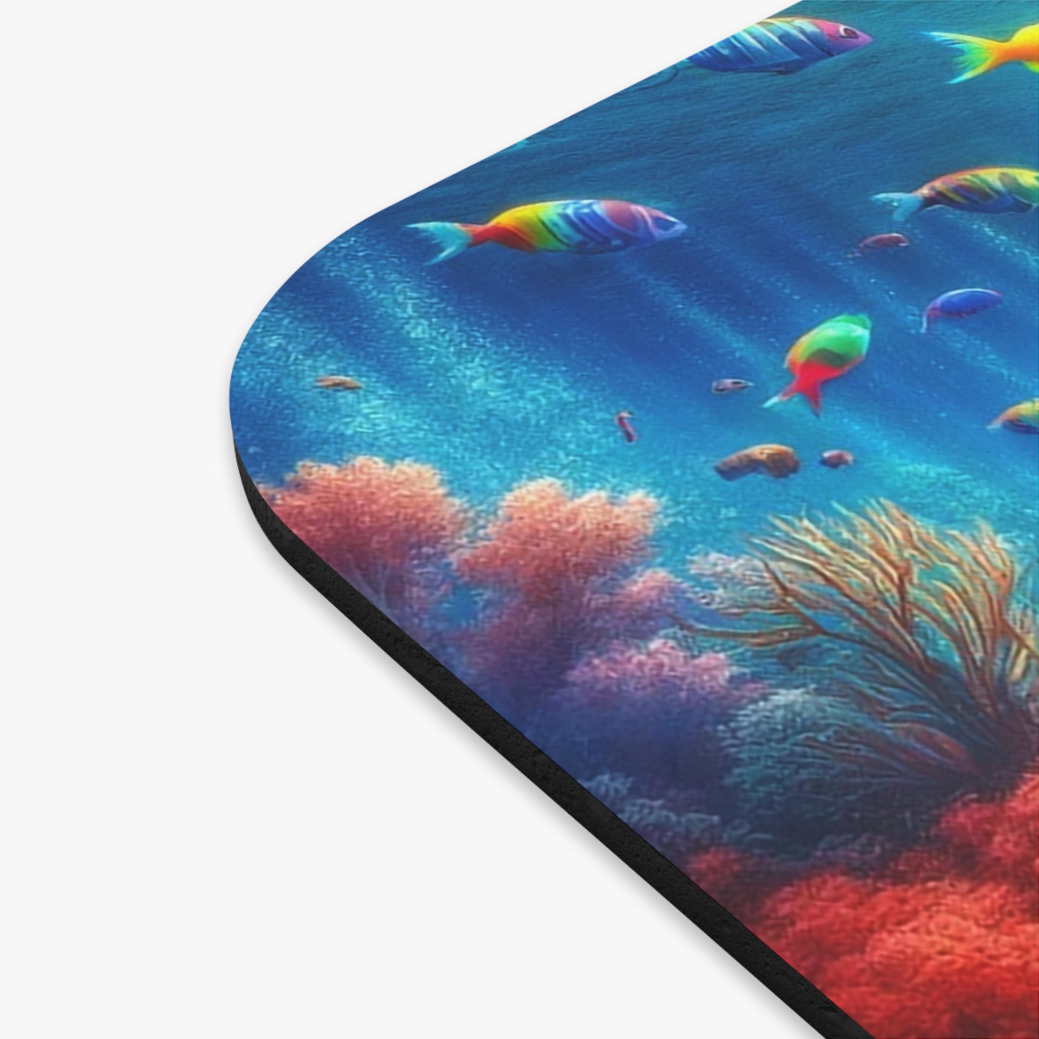 Colourful fish around coral reef - Mouse Pad (Rectangle)