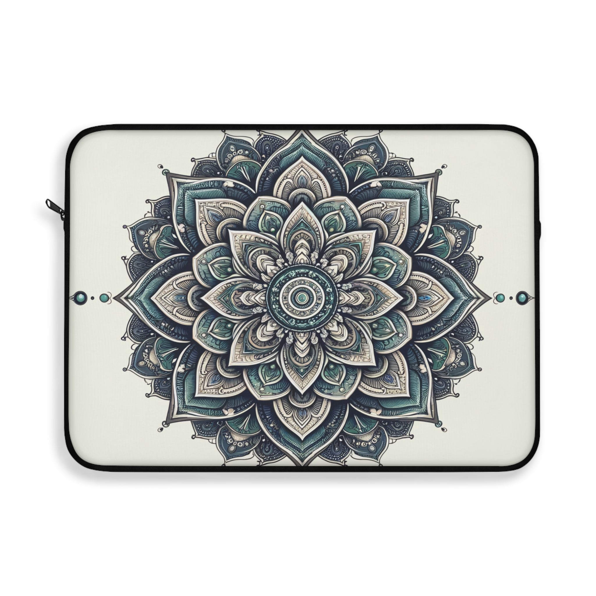 Grey and green Mandala - Laptop Sleeve