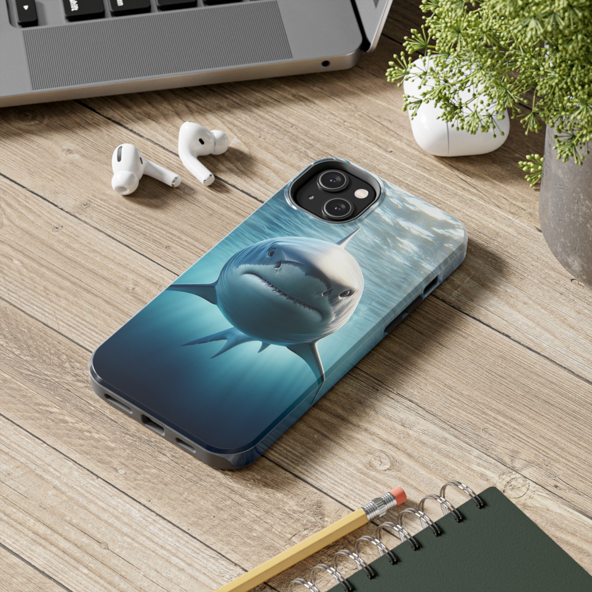 Curious shark - Tough Phone Case