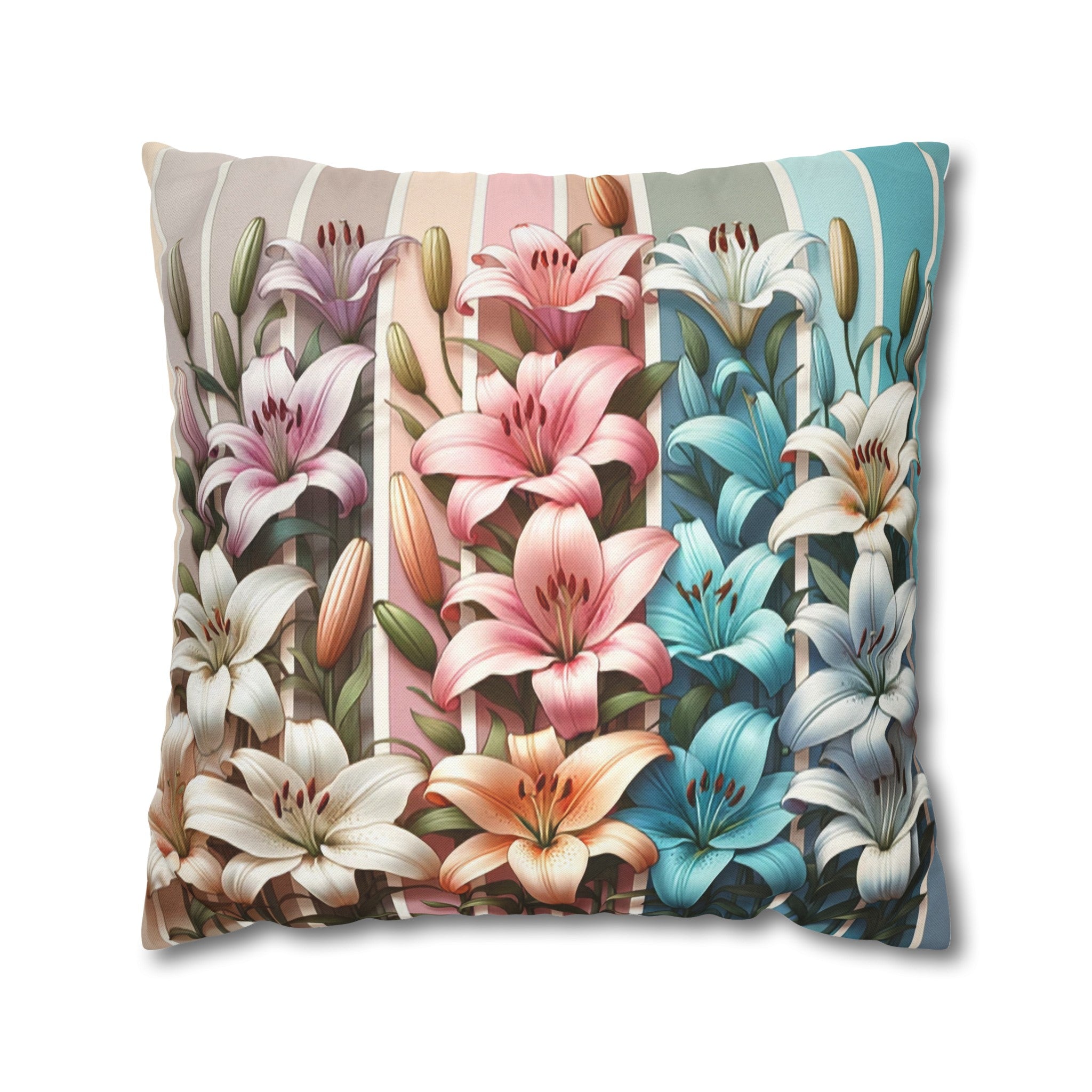 Lilies 4 - Polyester Square Pillowcase