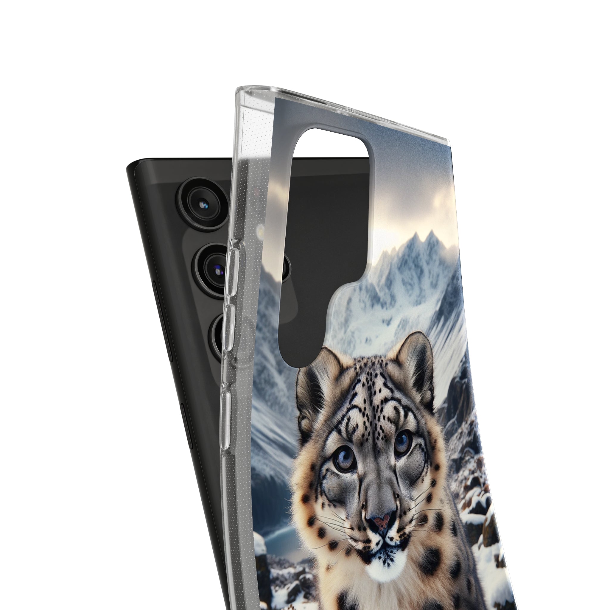 Curious Snow Leopard - Soft Phone Case