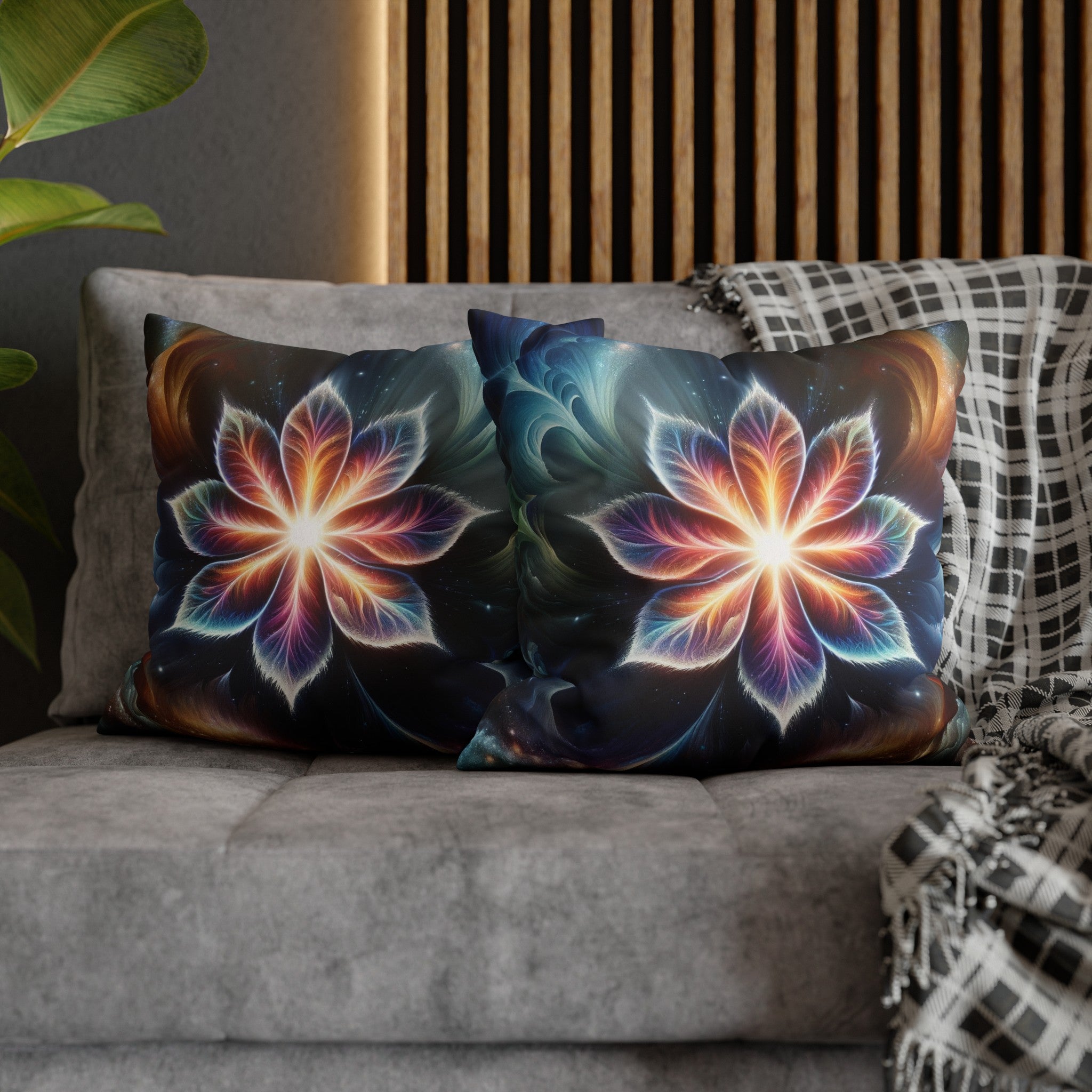 Galaxy-flower (2) - Suede Square Pillowcase