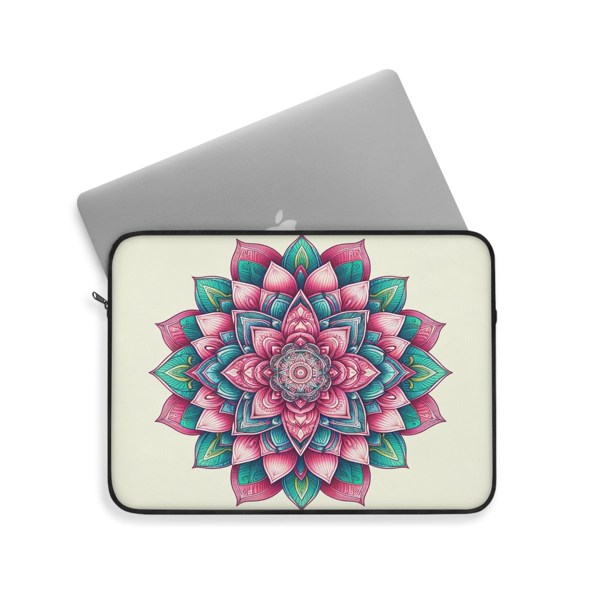 A green-pink Mandala - Laptop Sleeve