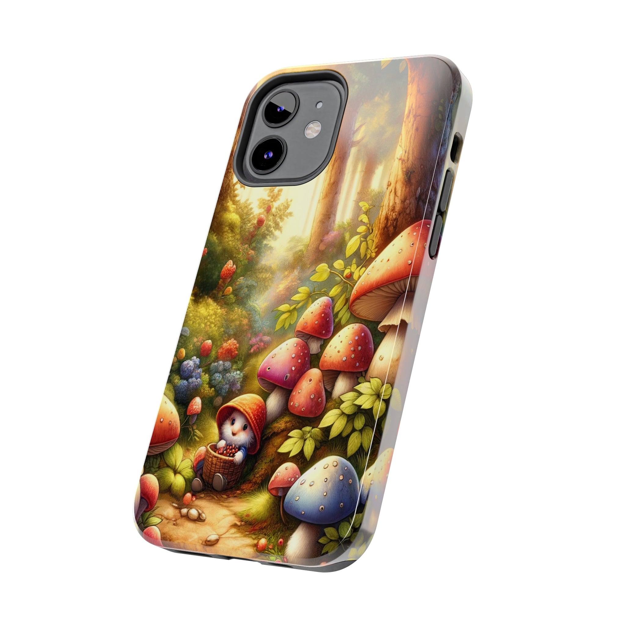 Gnomes sitting under mushroom - Tough Phone Case