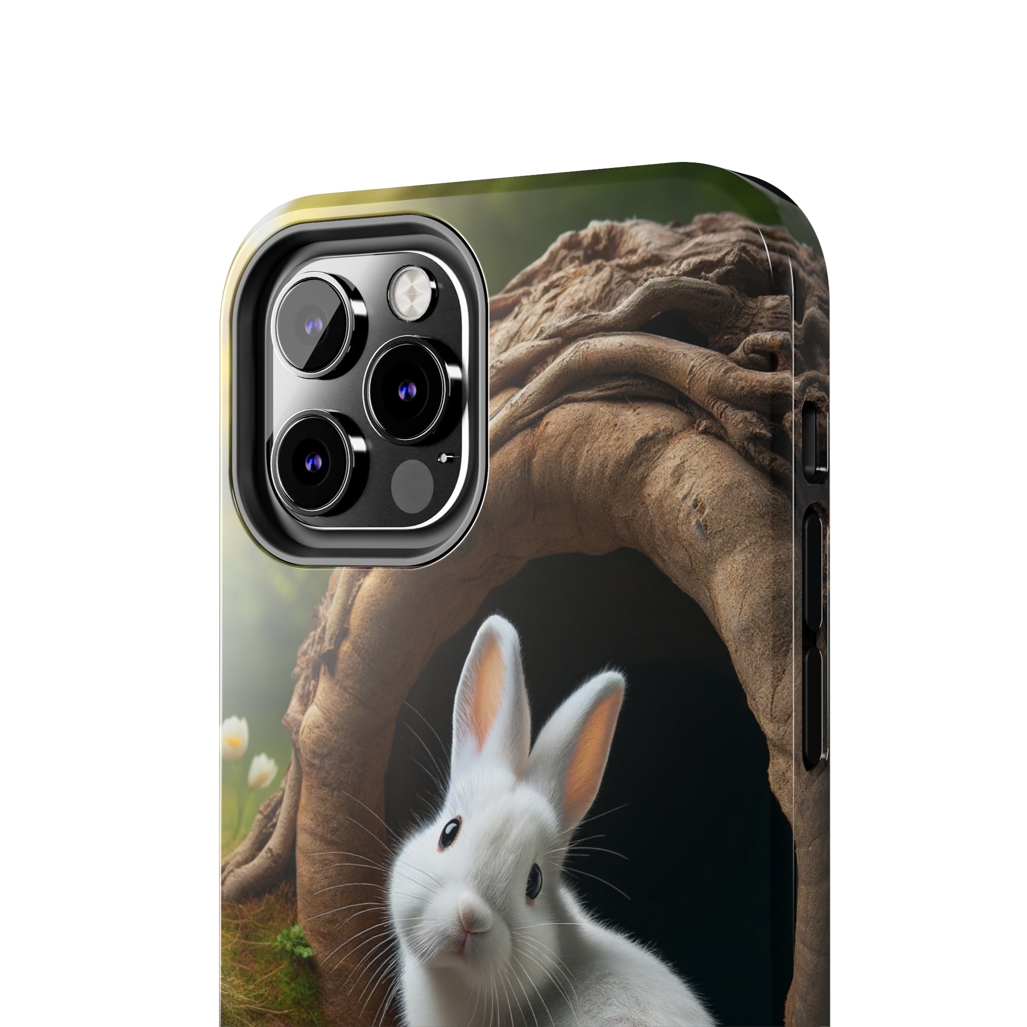 White curious rabbit - Tough Phone Case