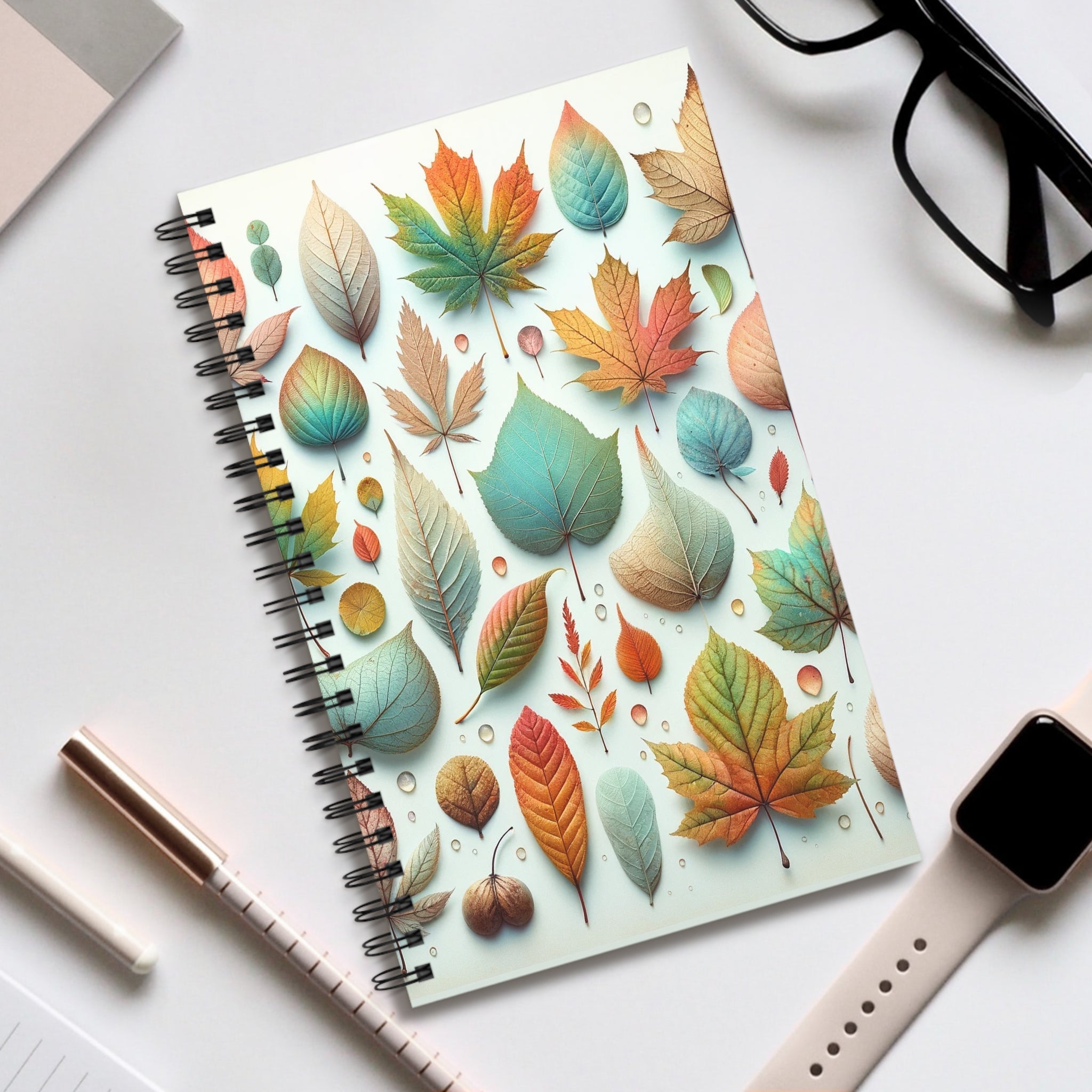 Pastel coloured leaves 1 - Spiral Journal (EU)