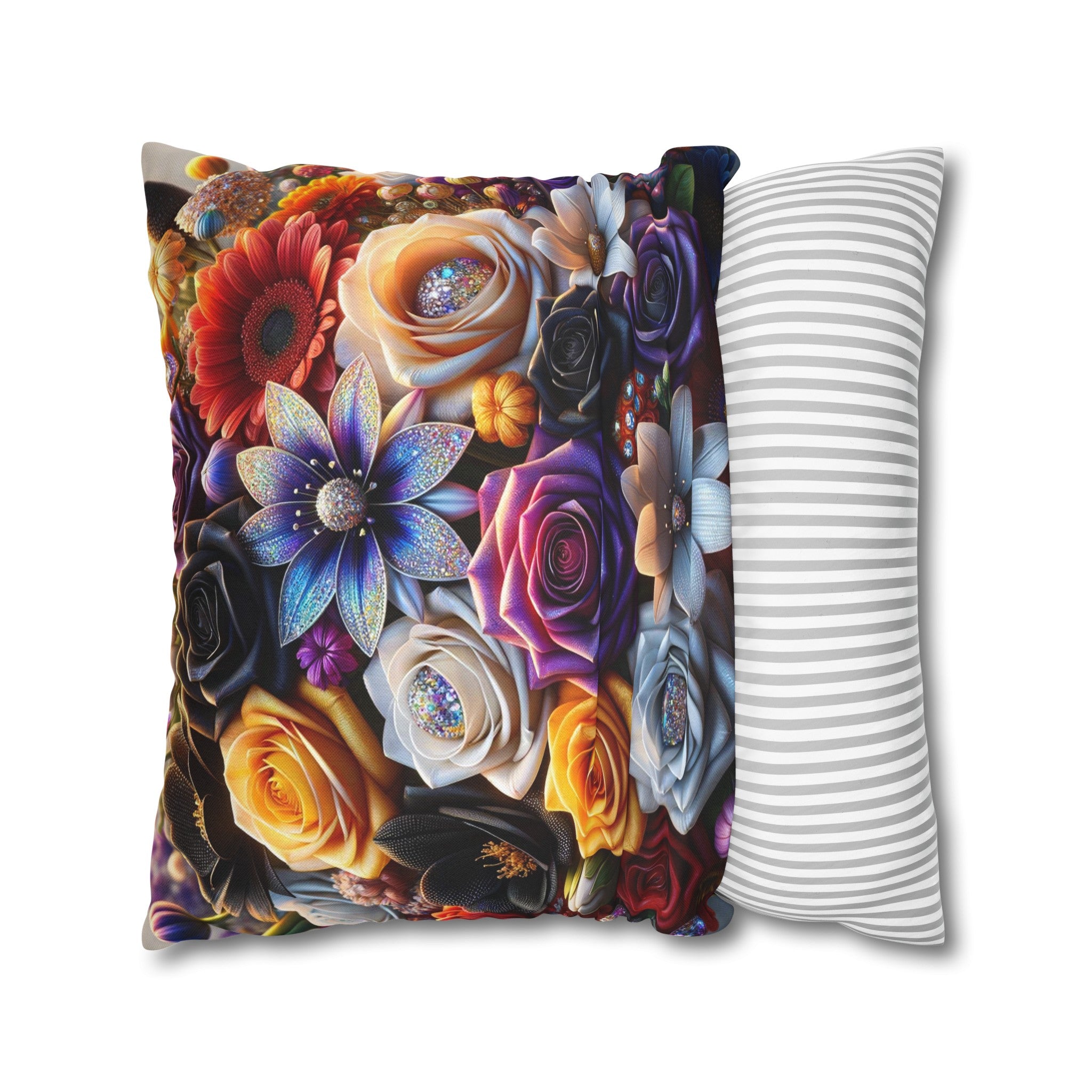 Colourful Bouquet (5) - Polyester Square Pillowcase