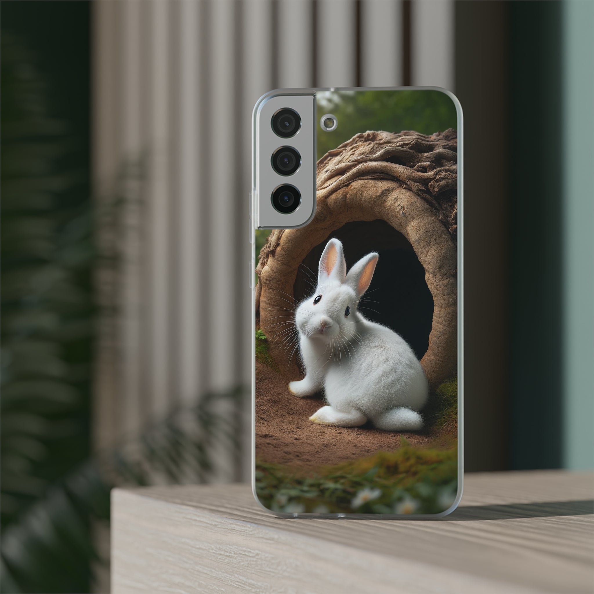 Curious, white rabbit - Flexi Case (Samsung only)