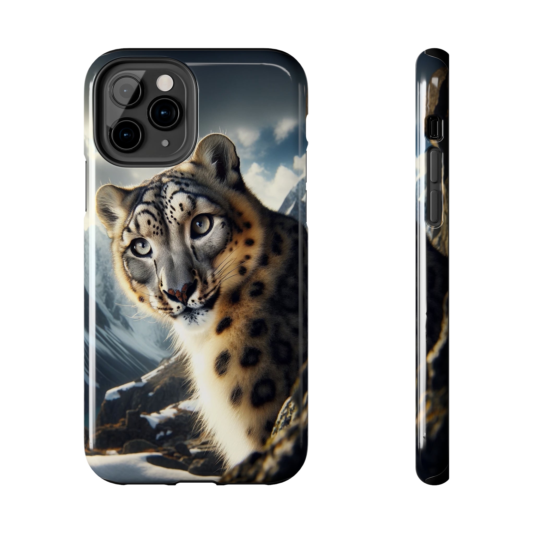 Curious Snow Leopard - Tough Phone Case