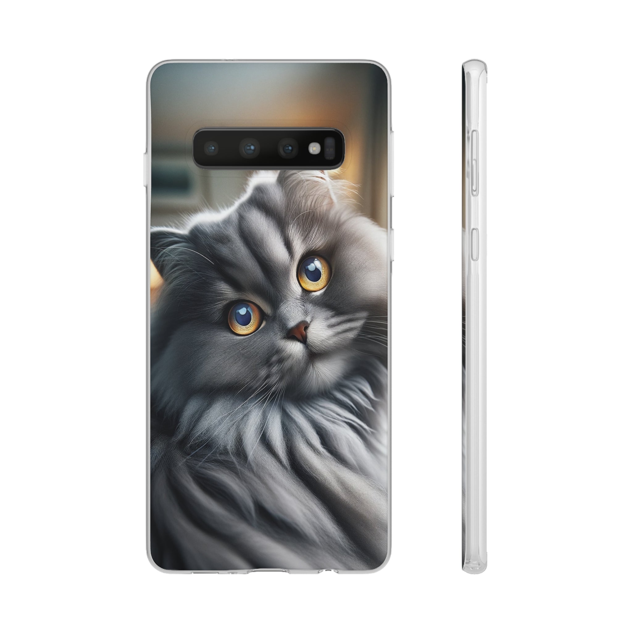 Curious, grey cat - Flexi Case (Samsung only)