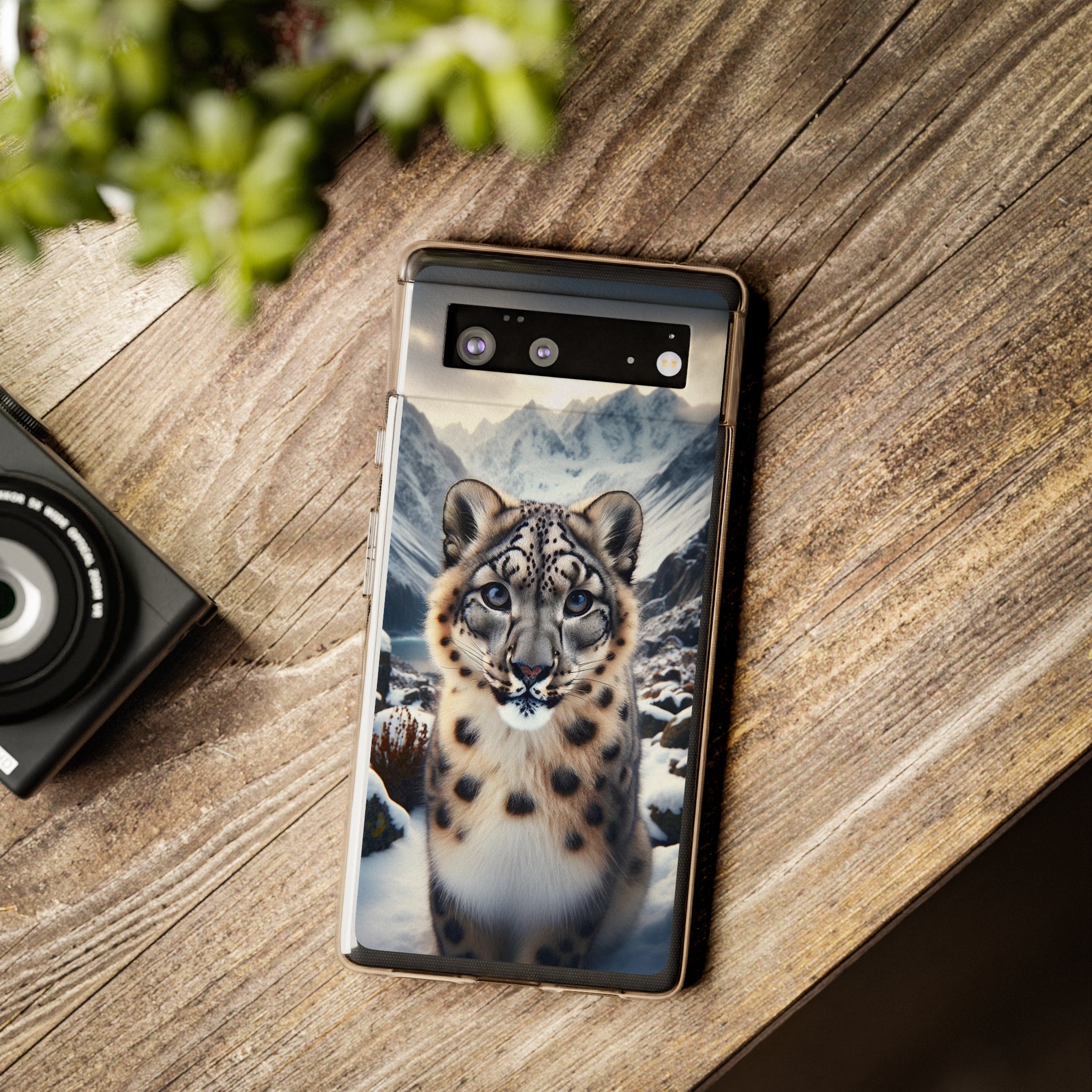 Curious Snow Leopard - Soft Phone Case