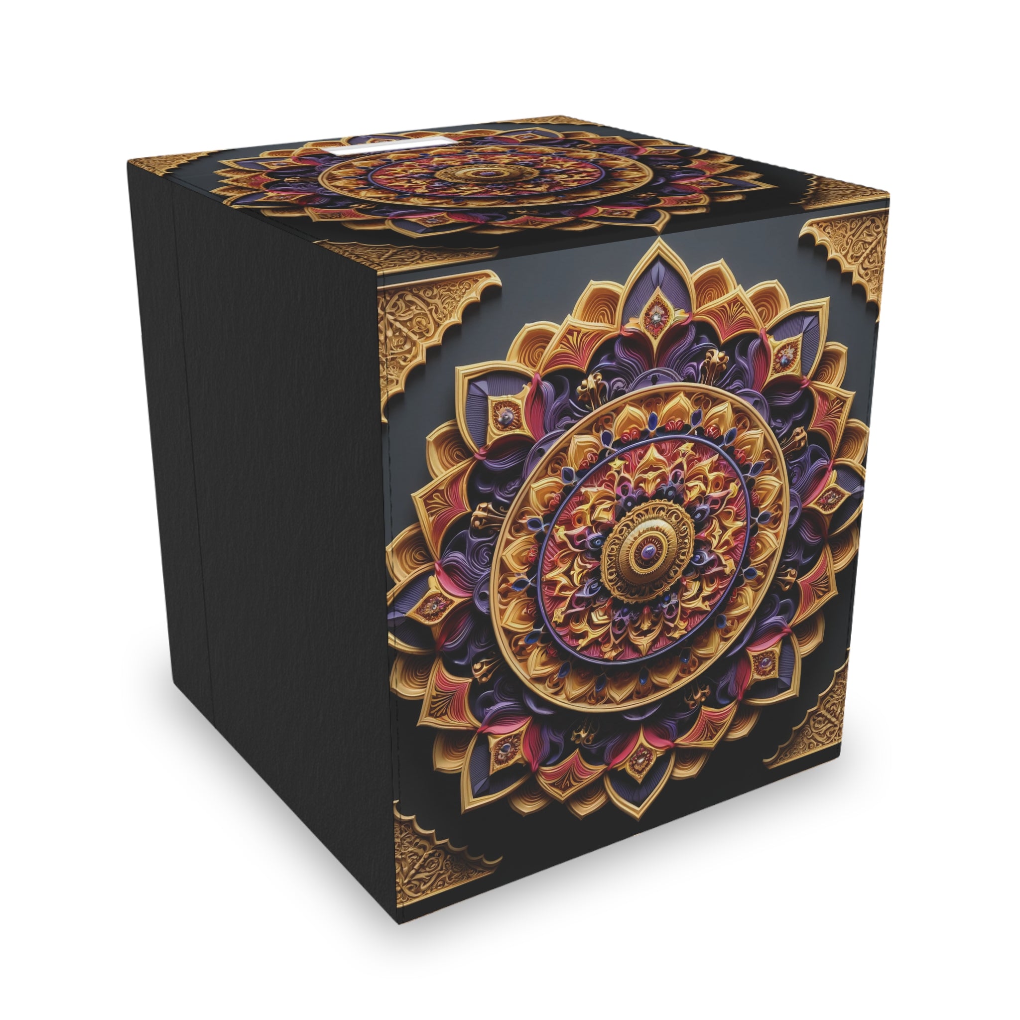 3D Purple-Golden mandala - Storage Box