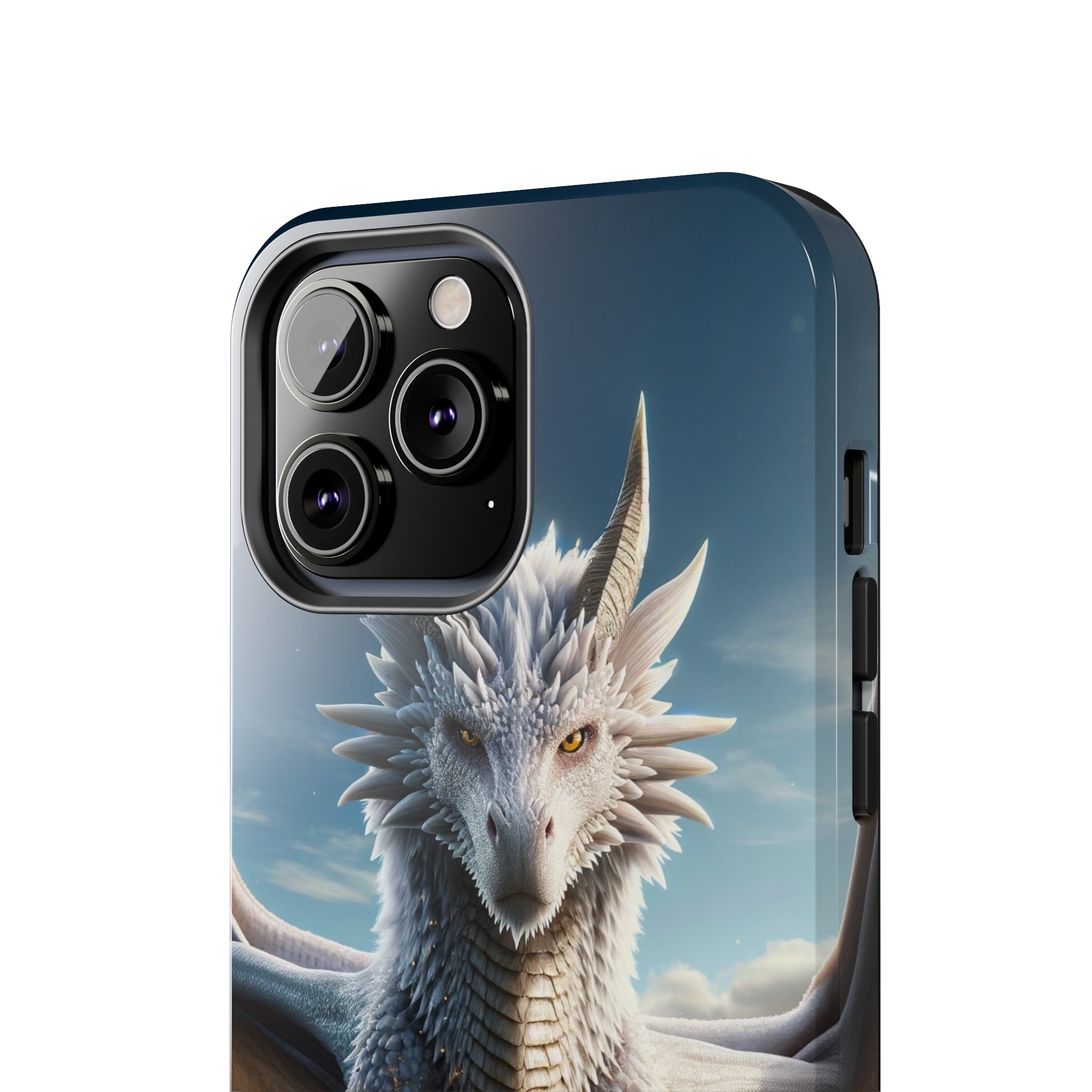 White dragon on a rock - Tough Phone Case