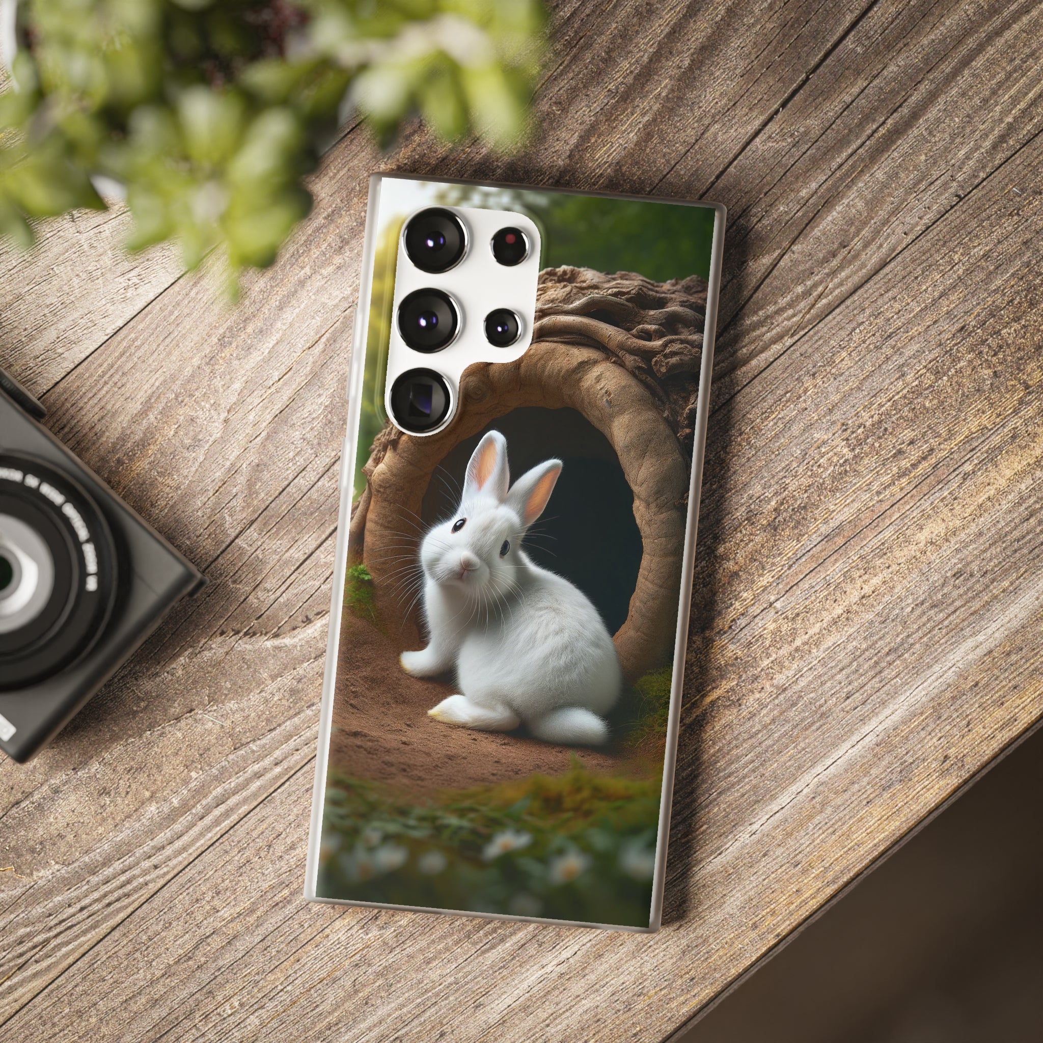 Curious, white rabbit - Flexi Case (Samsung only)