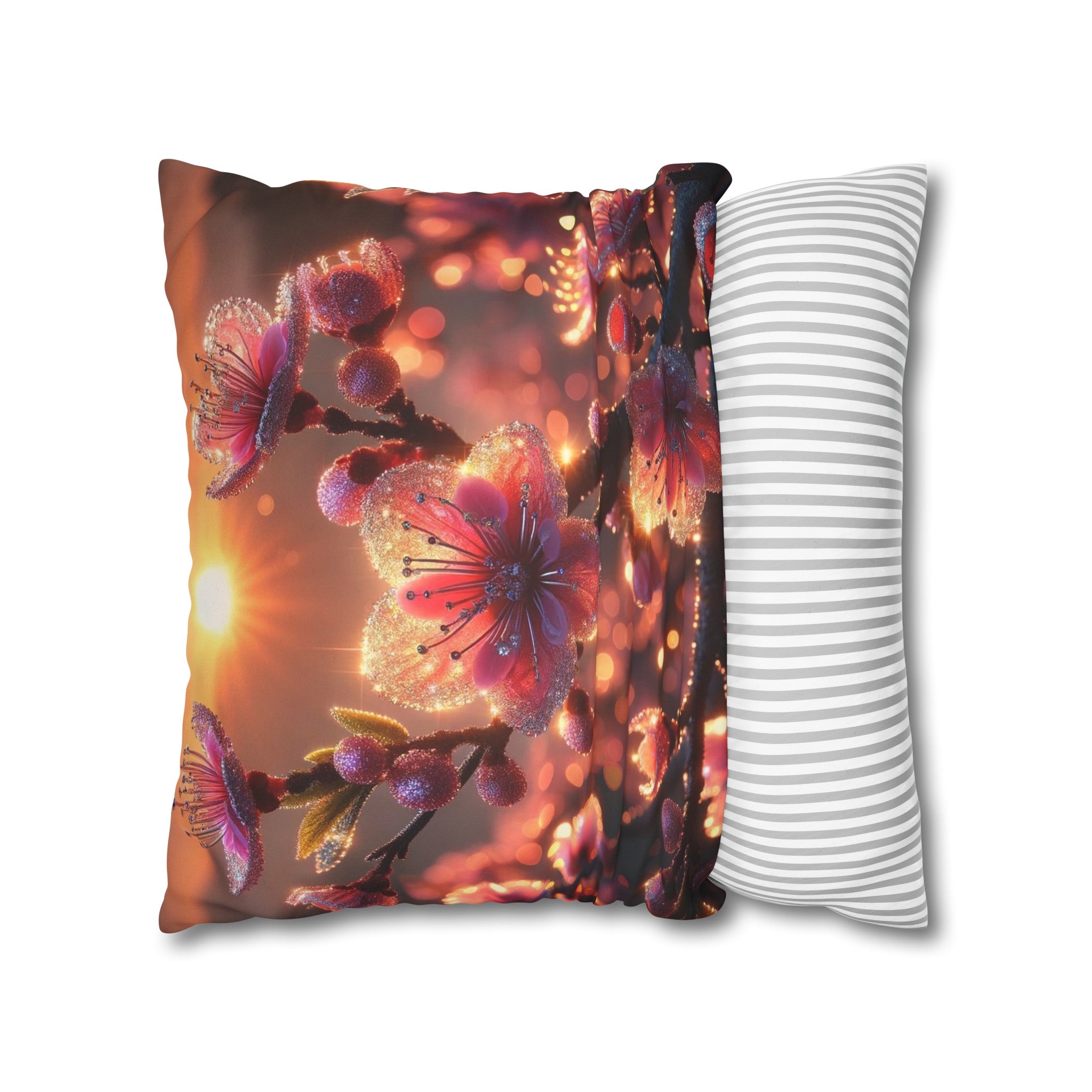 Pink diamond flowers (3) - Suede Square Pillowcase