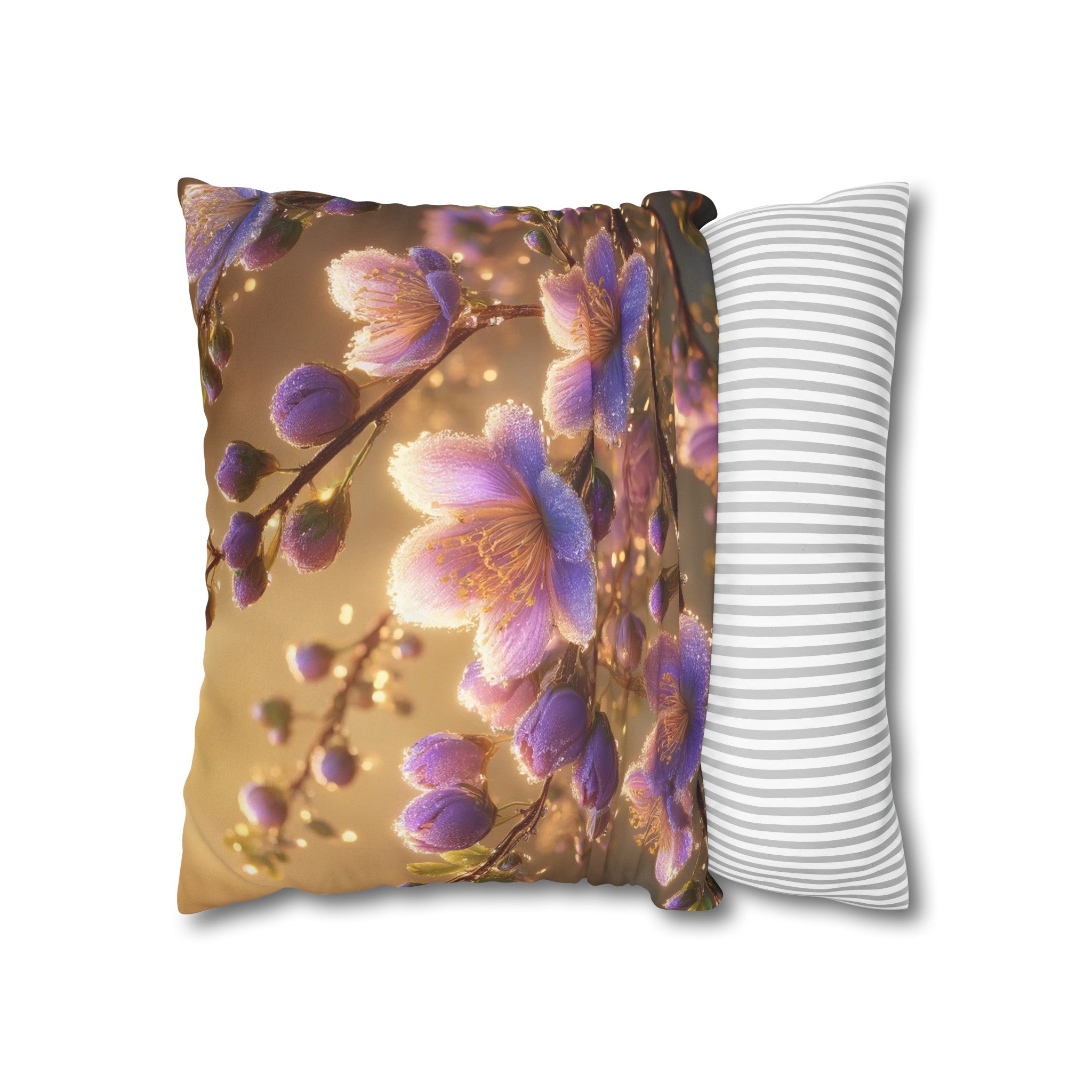 Purple diamond flowers (3) - Suede Square Pillowcase