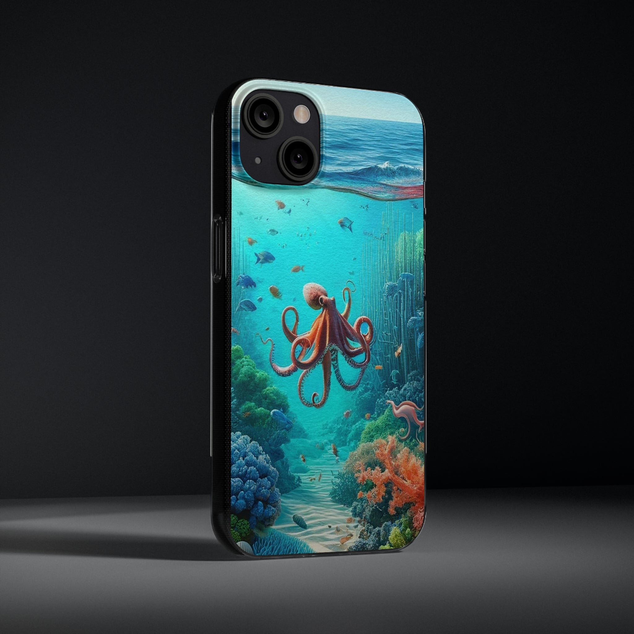 Octopus in turquoise water - Soft Phone Case