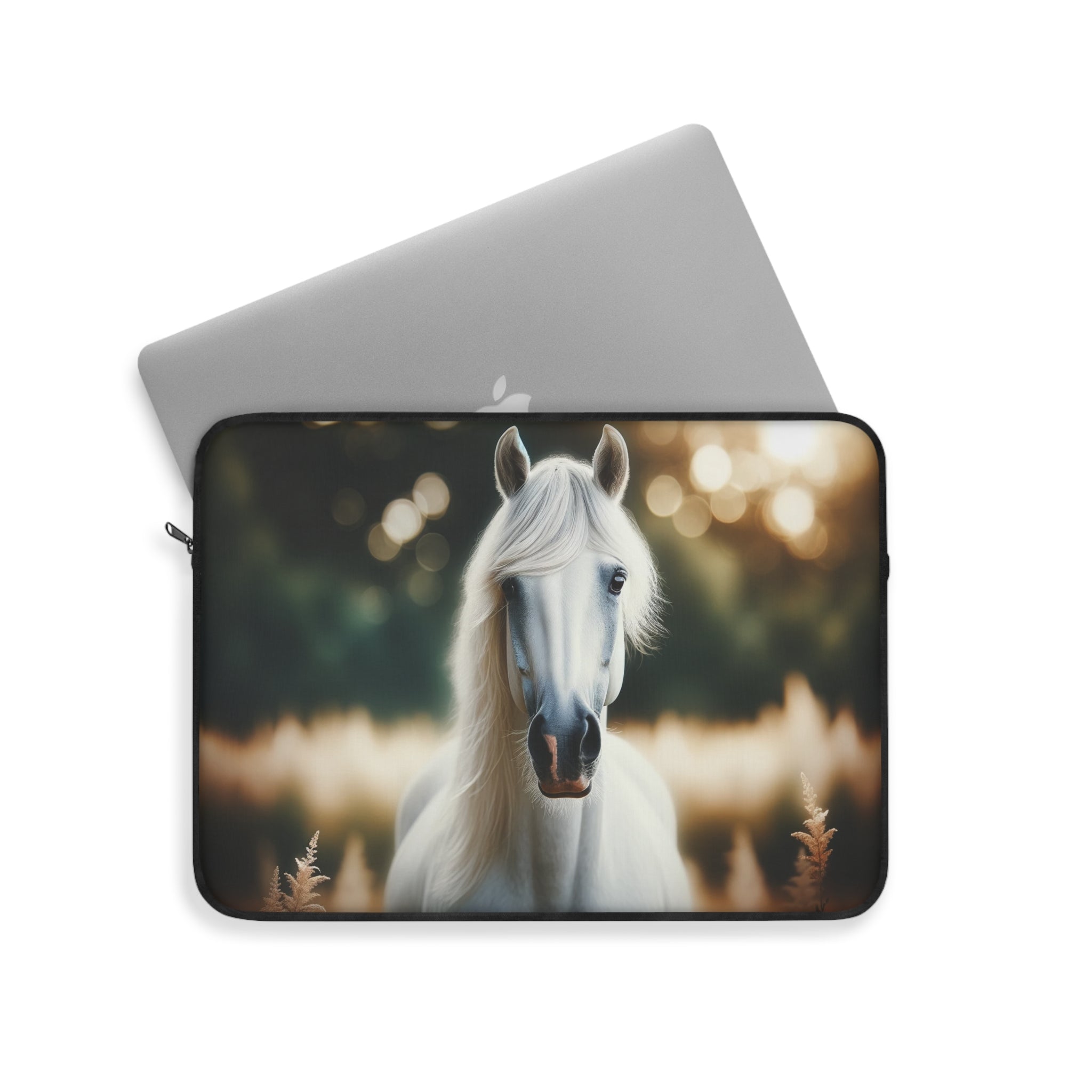 Curious, white horse - Laptop Sleeve