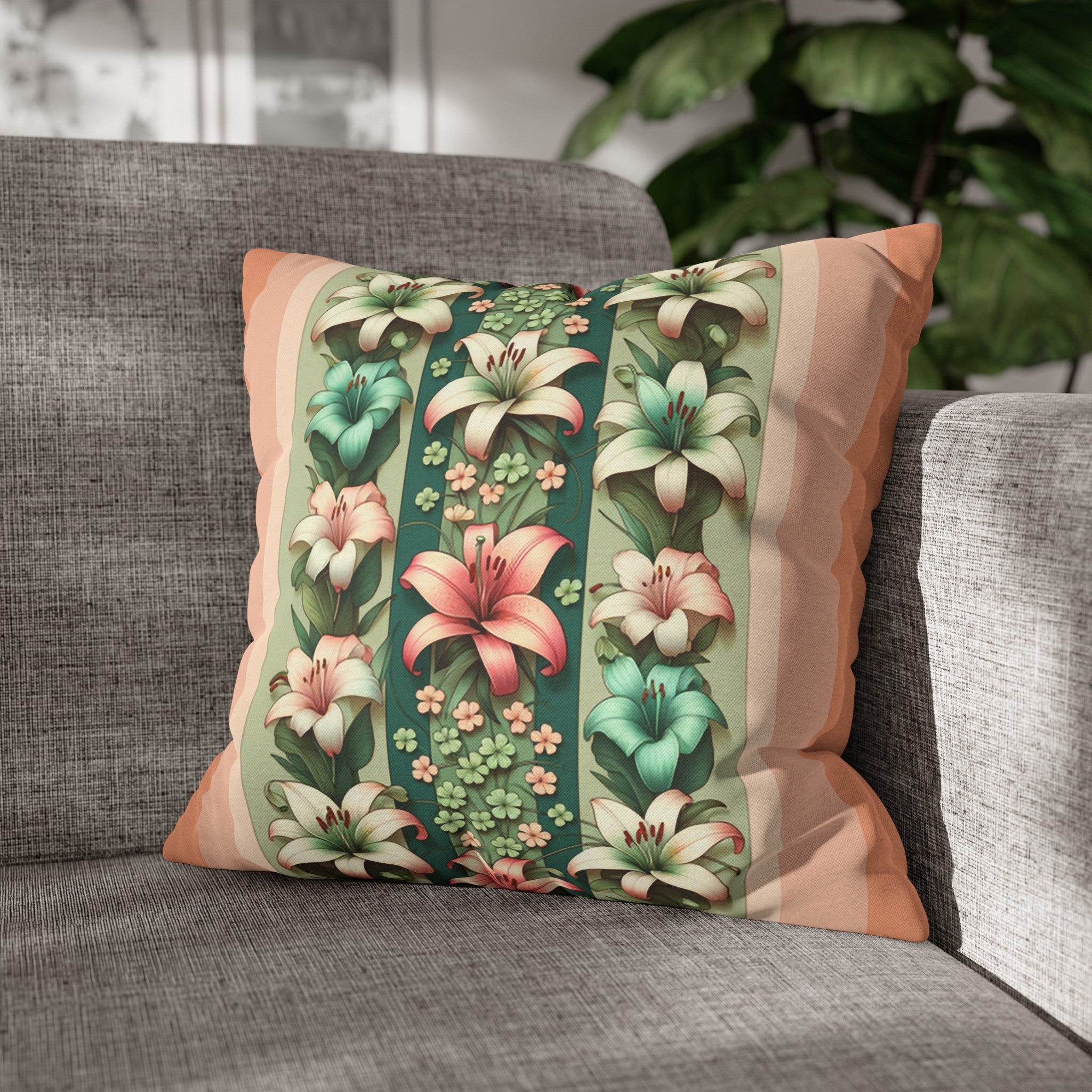 Lilies 3 - Polyester Square Pillowcase