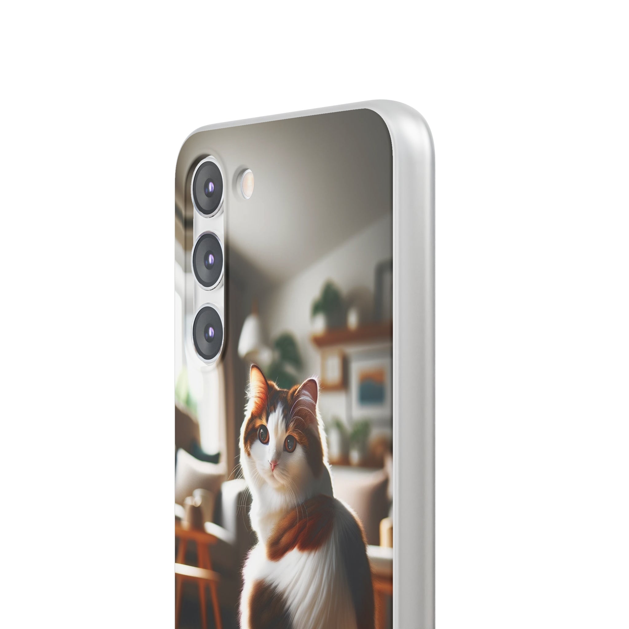 Curious, white-brown cat - Flexi Case (Samsung only)