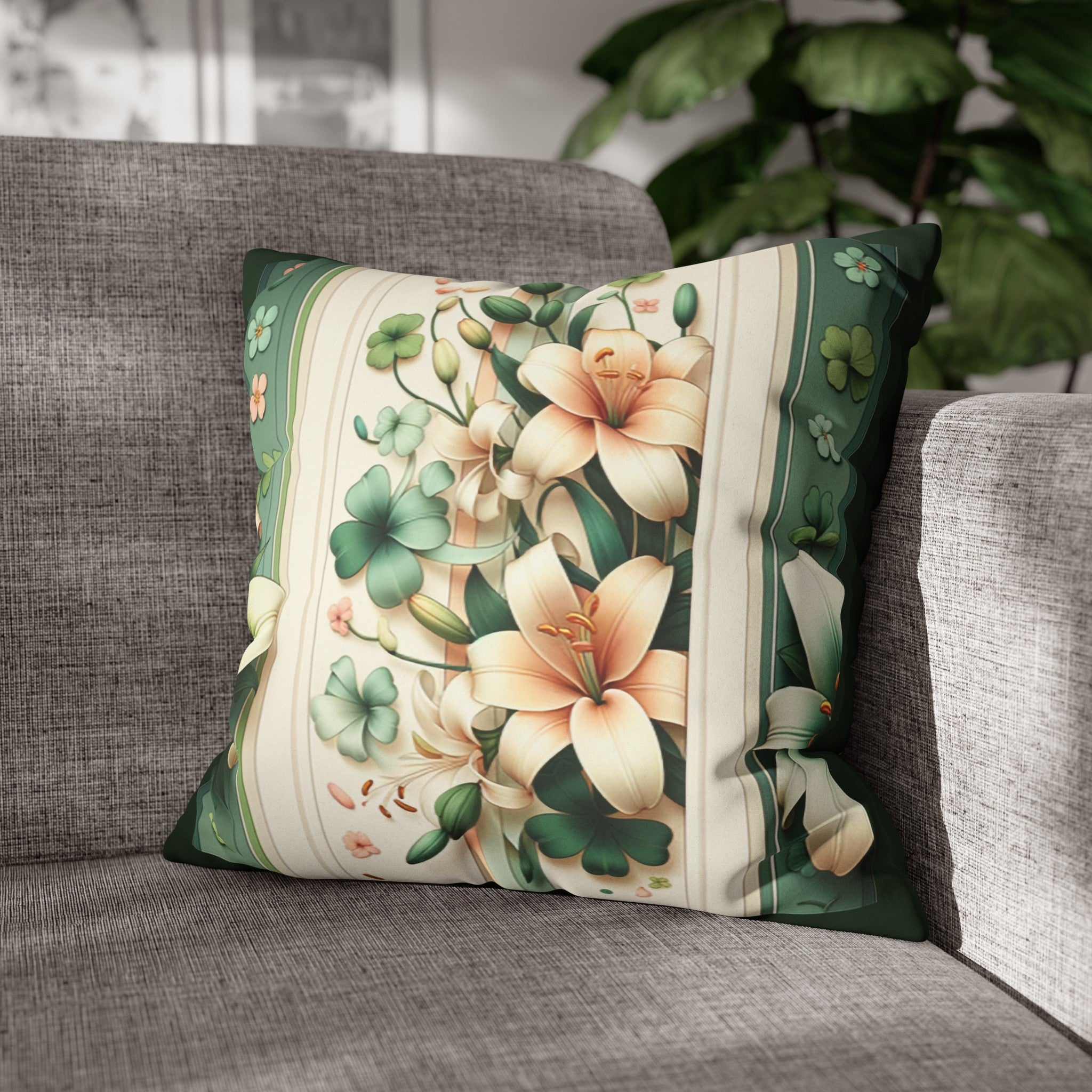 Lilies (2) - Suede Square Pillowcase