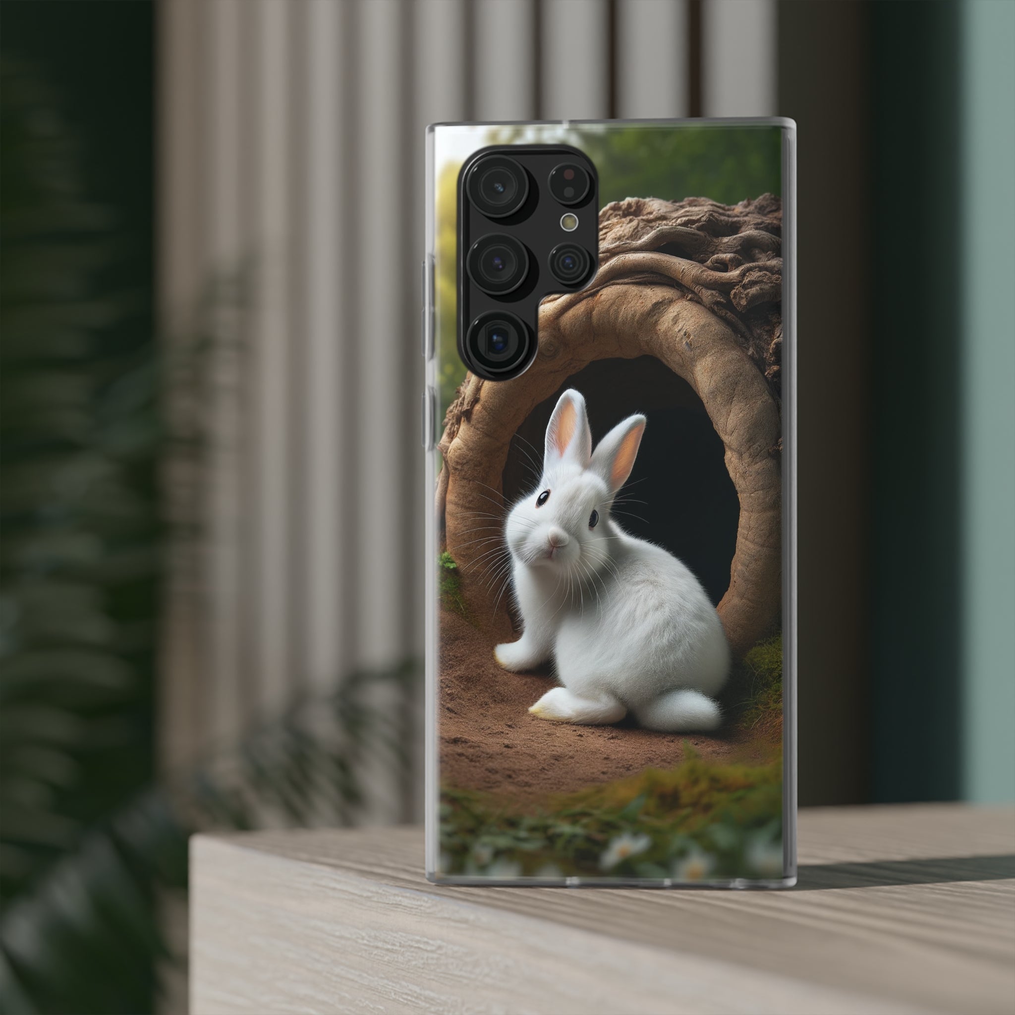 Curious, white rabbit - Flexi Case (Samsung only)