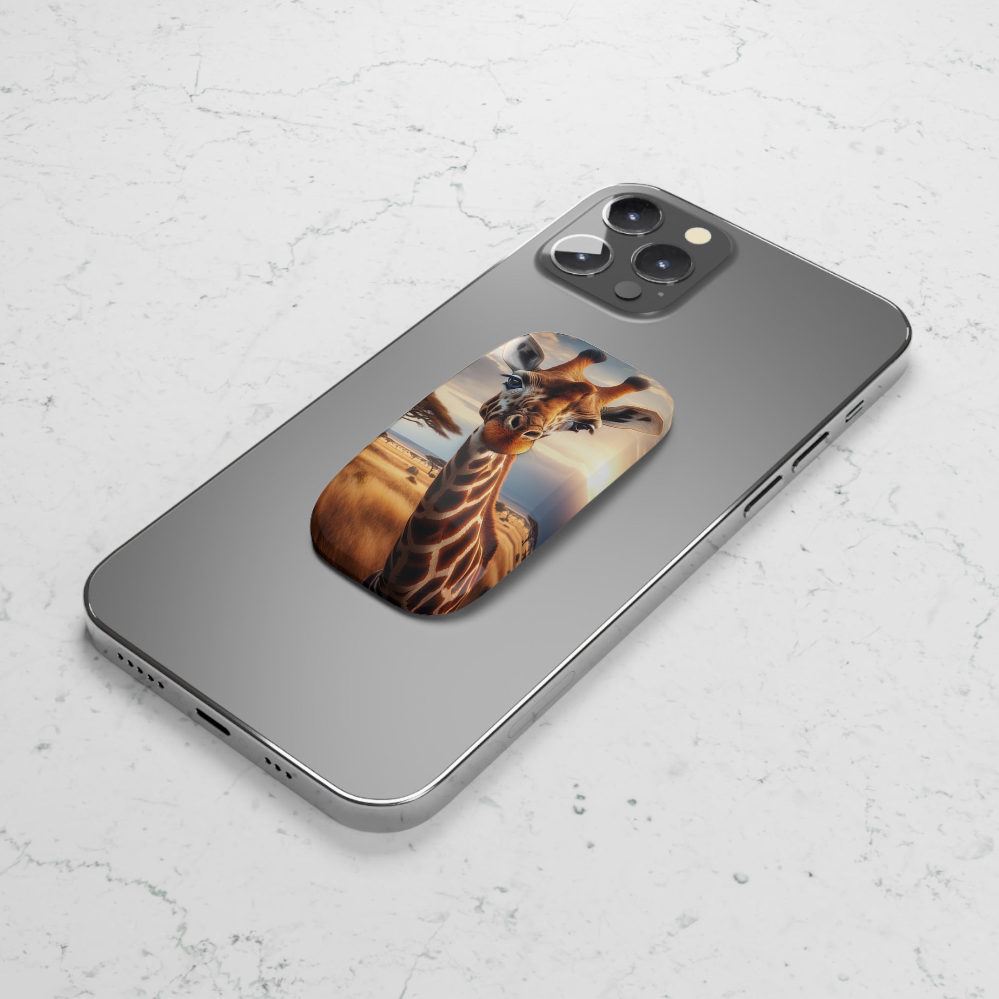 Curious Giraffe - Phone Click-On Grip