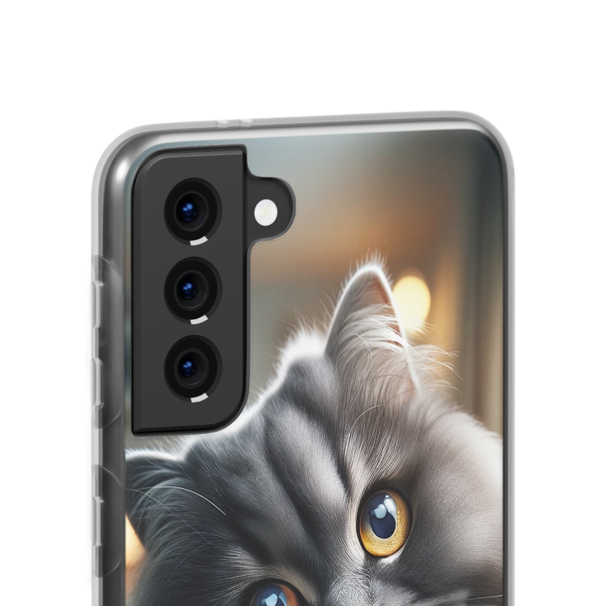 Curious, grey cat - Flexi Case (Samsung only)