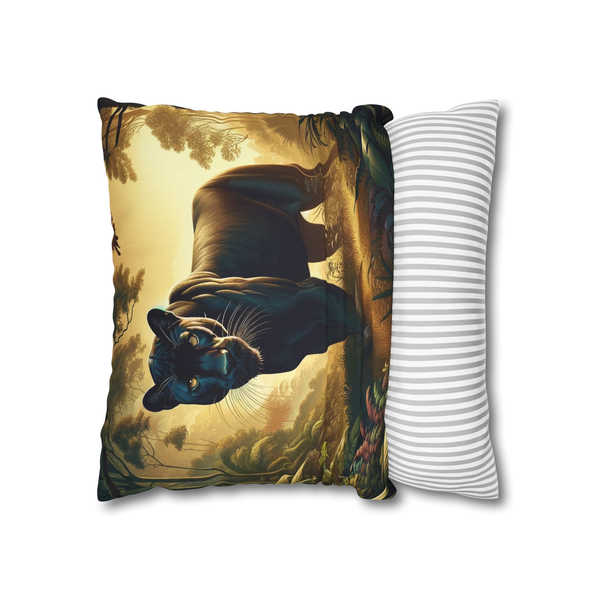 A Tiger walking in the jungle - Spun Polyester Square Pillowcase