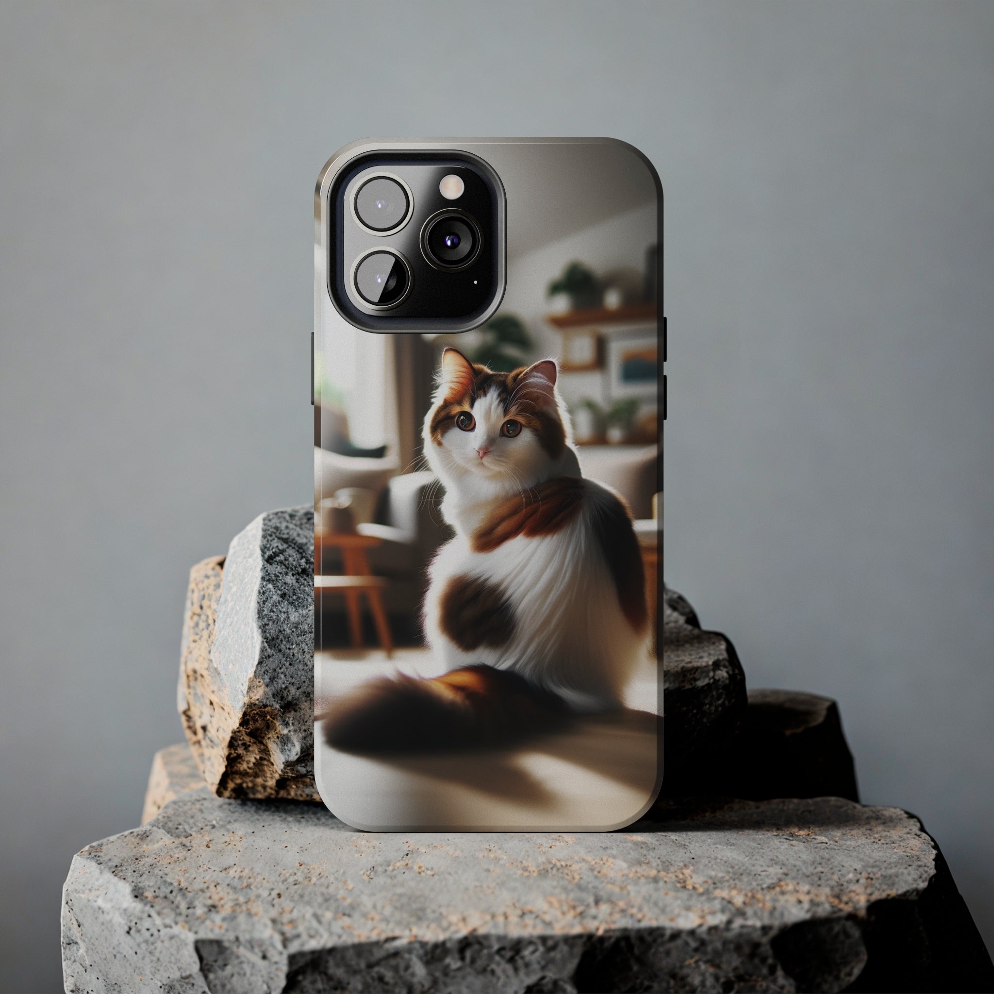 White-brown cat - Tough Phone Case