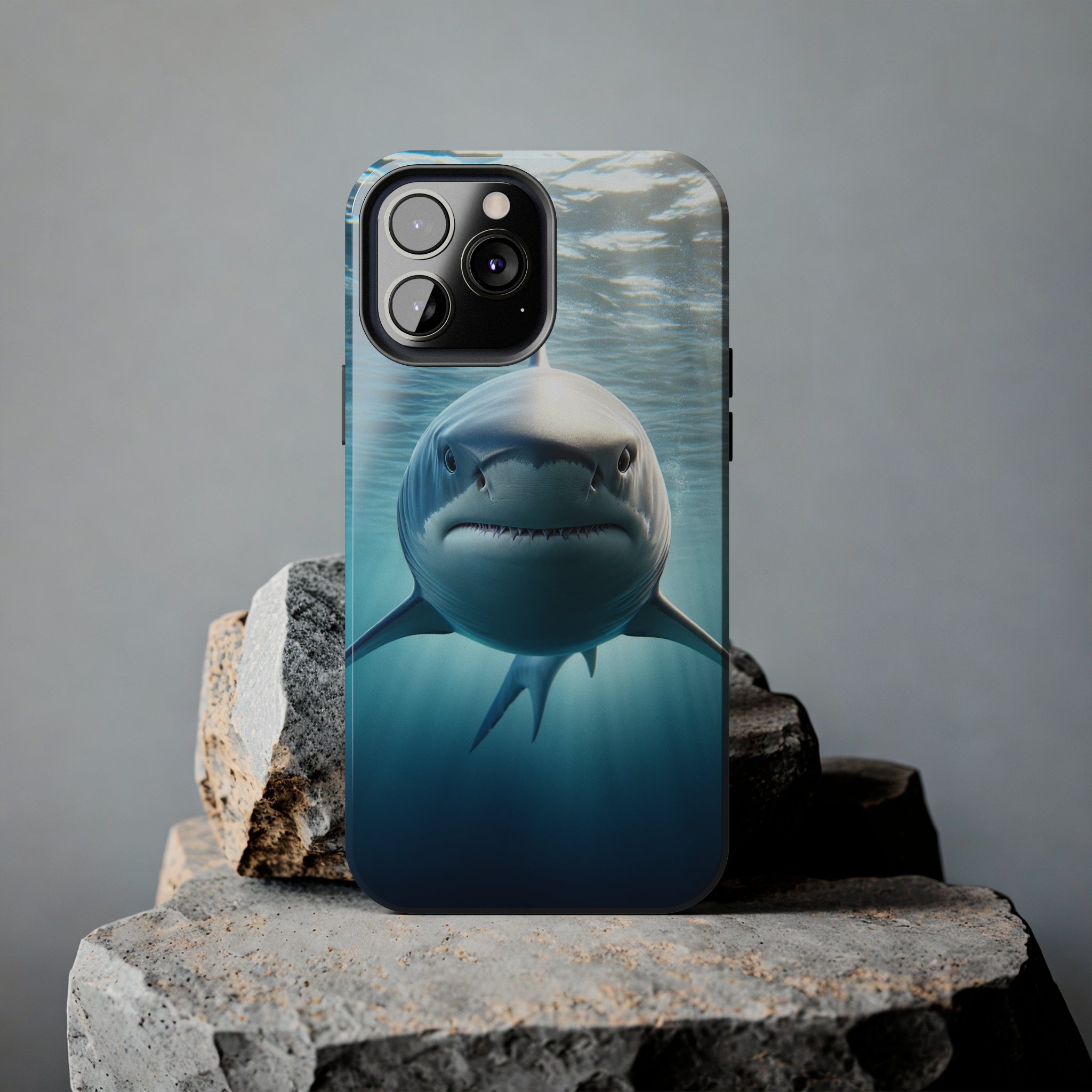 Curious shark - Tough Phone Case