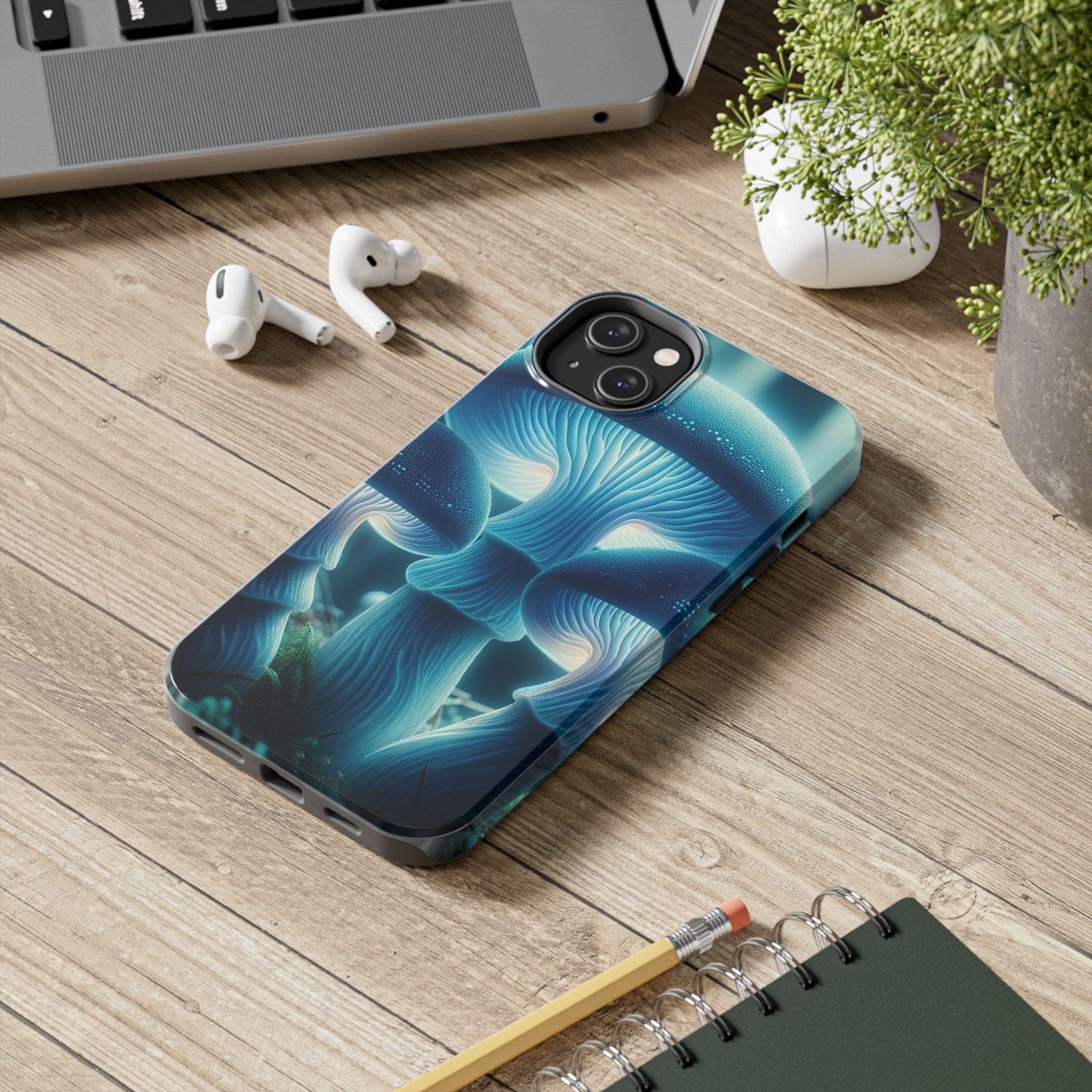 Blue Mushrooms - Tough Phone Case