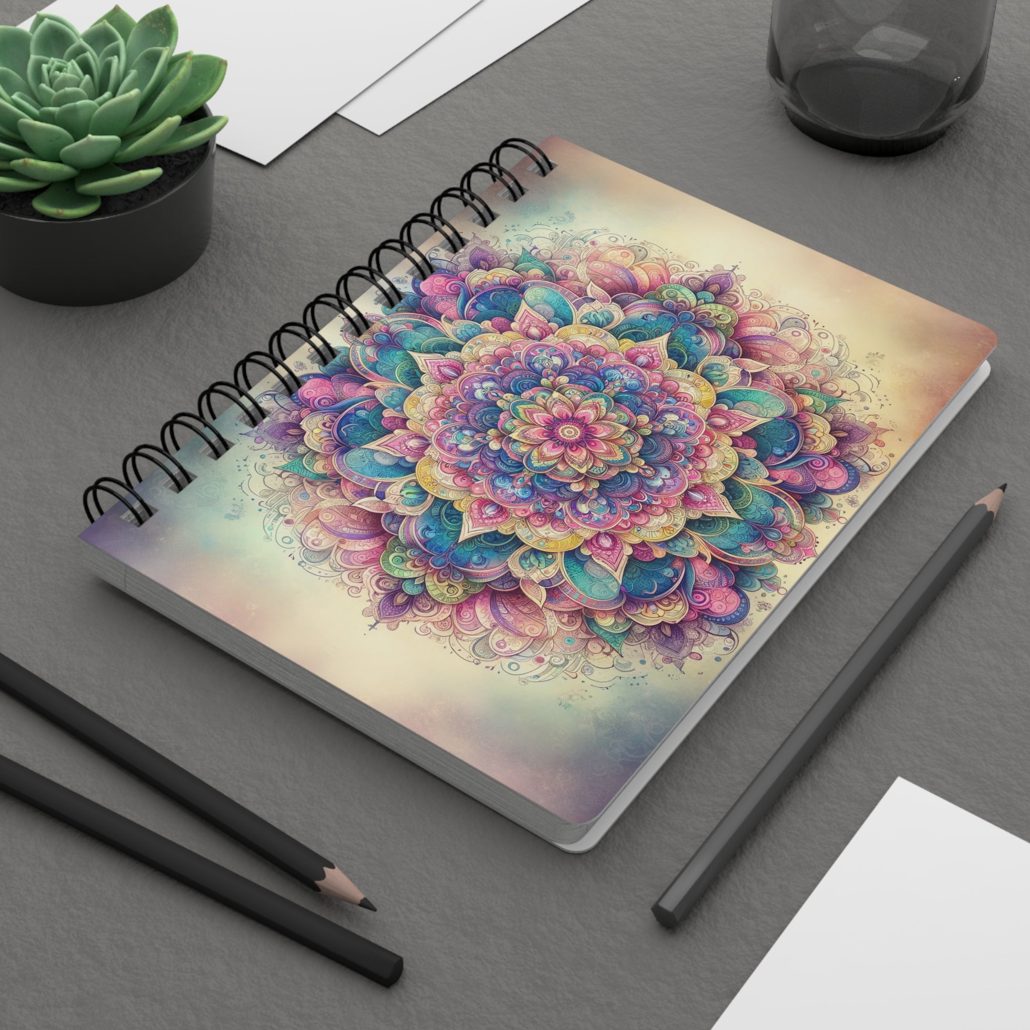 Pastel Mandala - Spiral Notebook