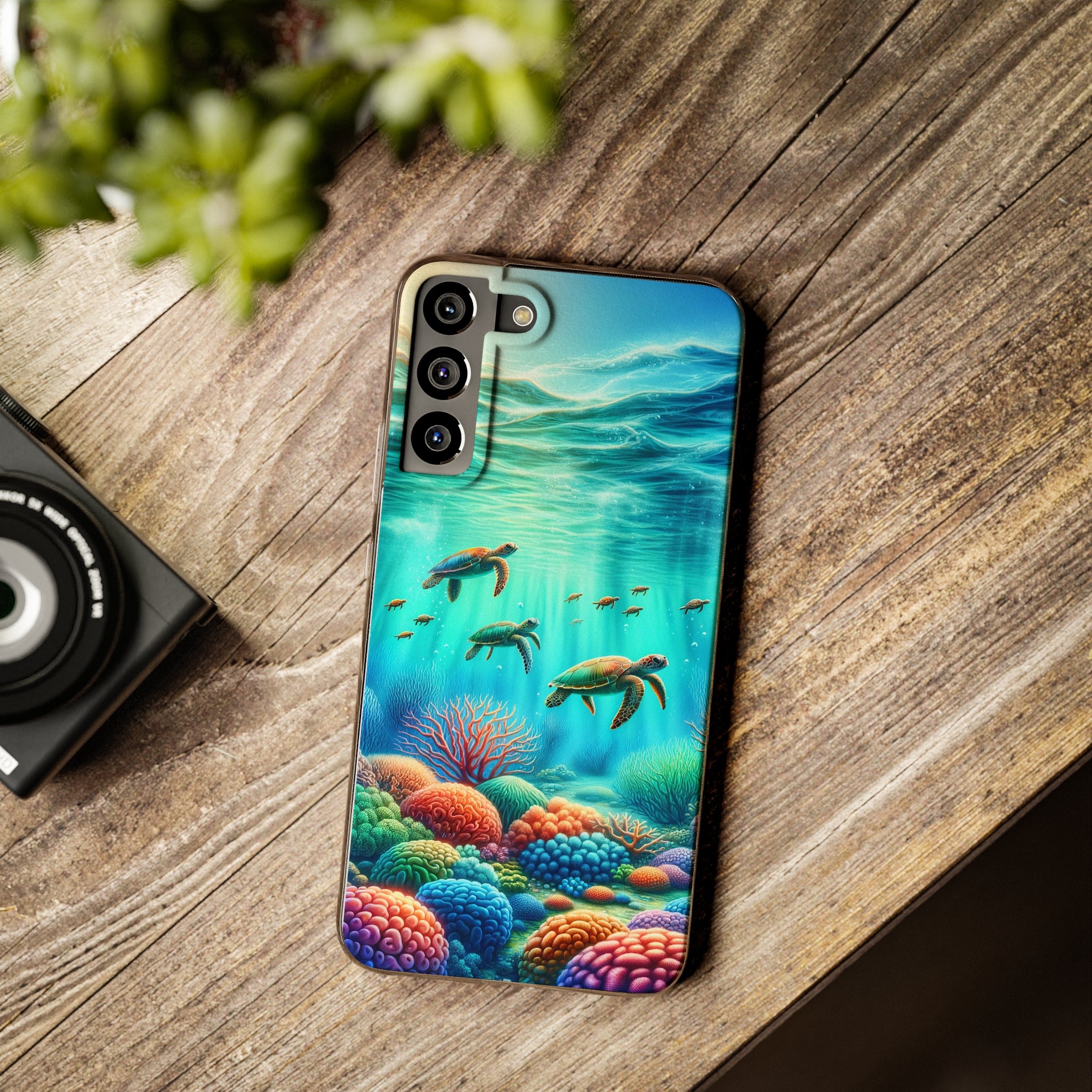 Turtles and coral reef - Soft Phone Case