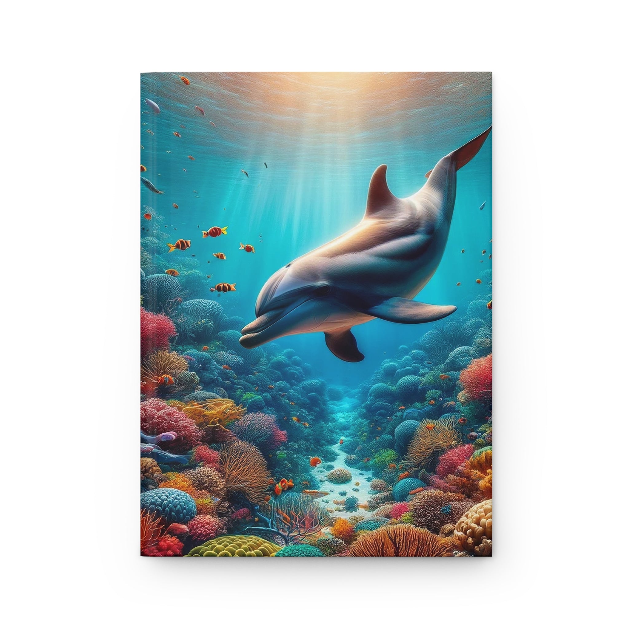 A curious dolphin - Hardcover Notebook