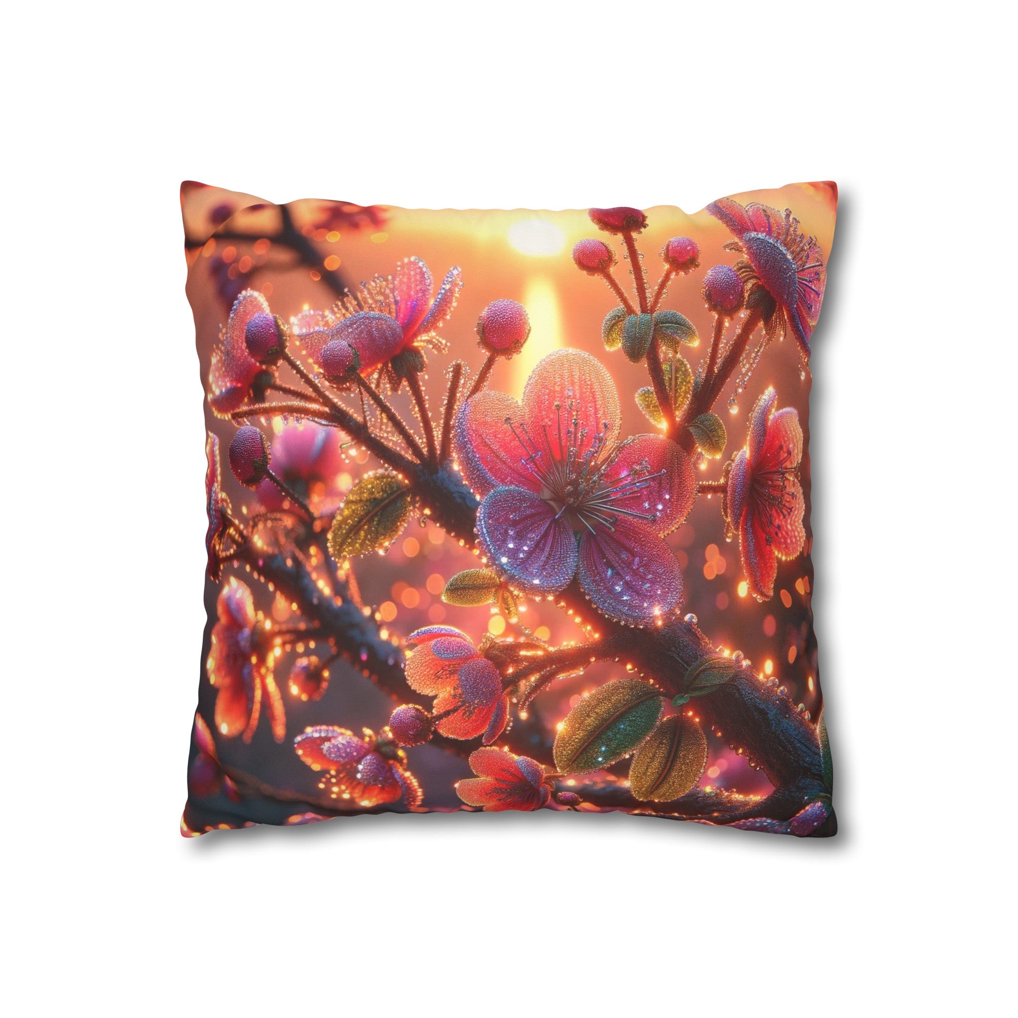 Pink diamond flowers (2) - Suede Square Pillowcase